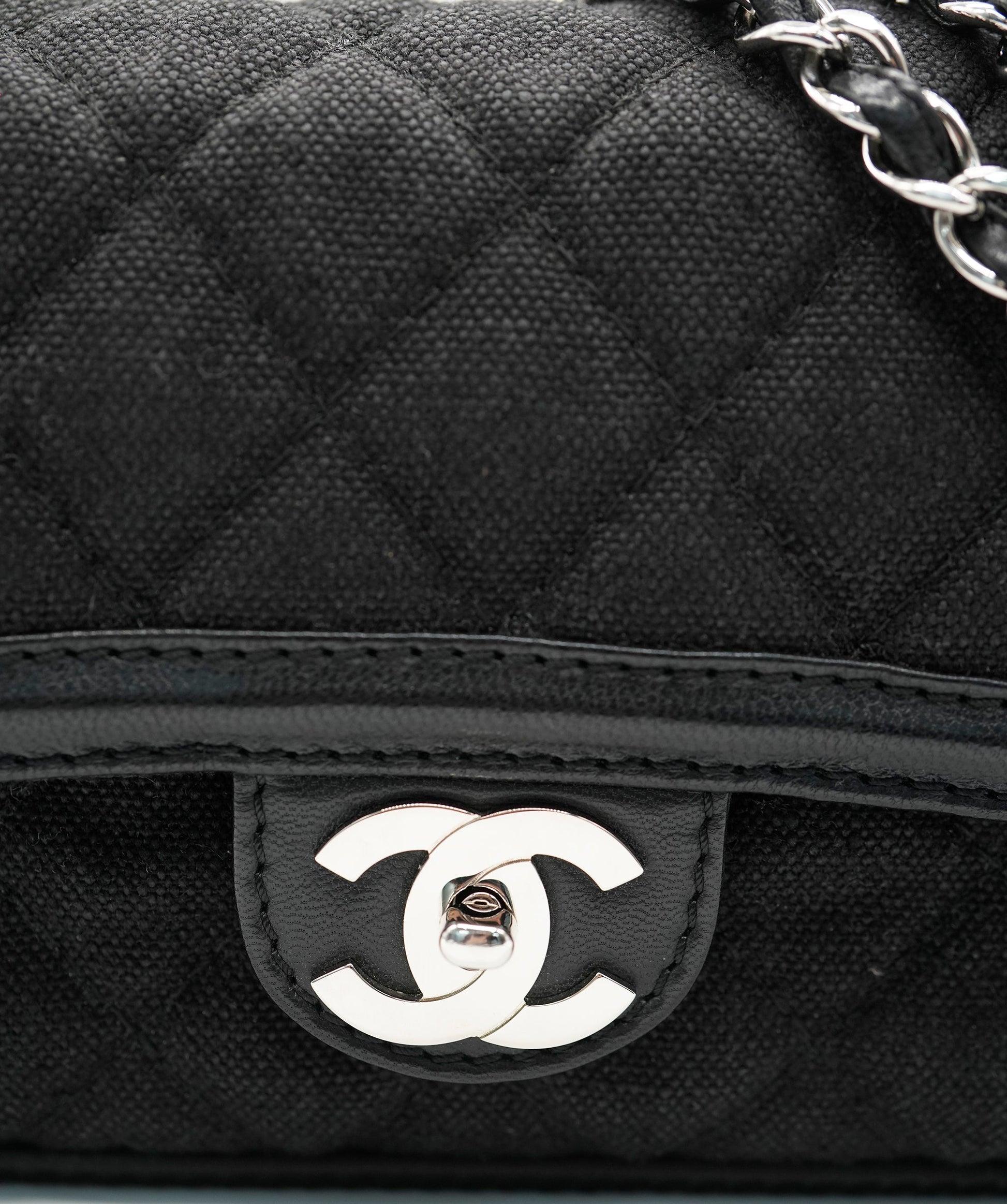 Chanel Black Double Flap Canvas with GHW Bag ALC2214