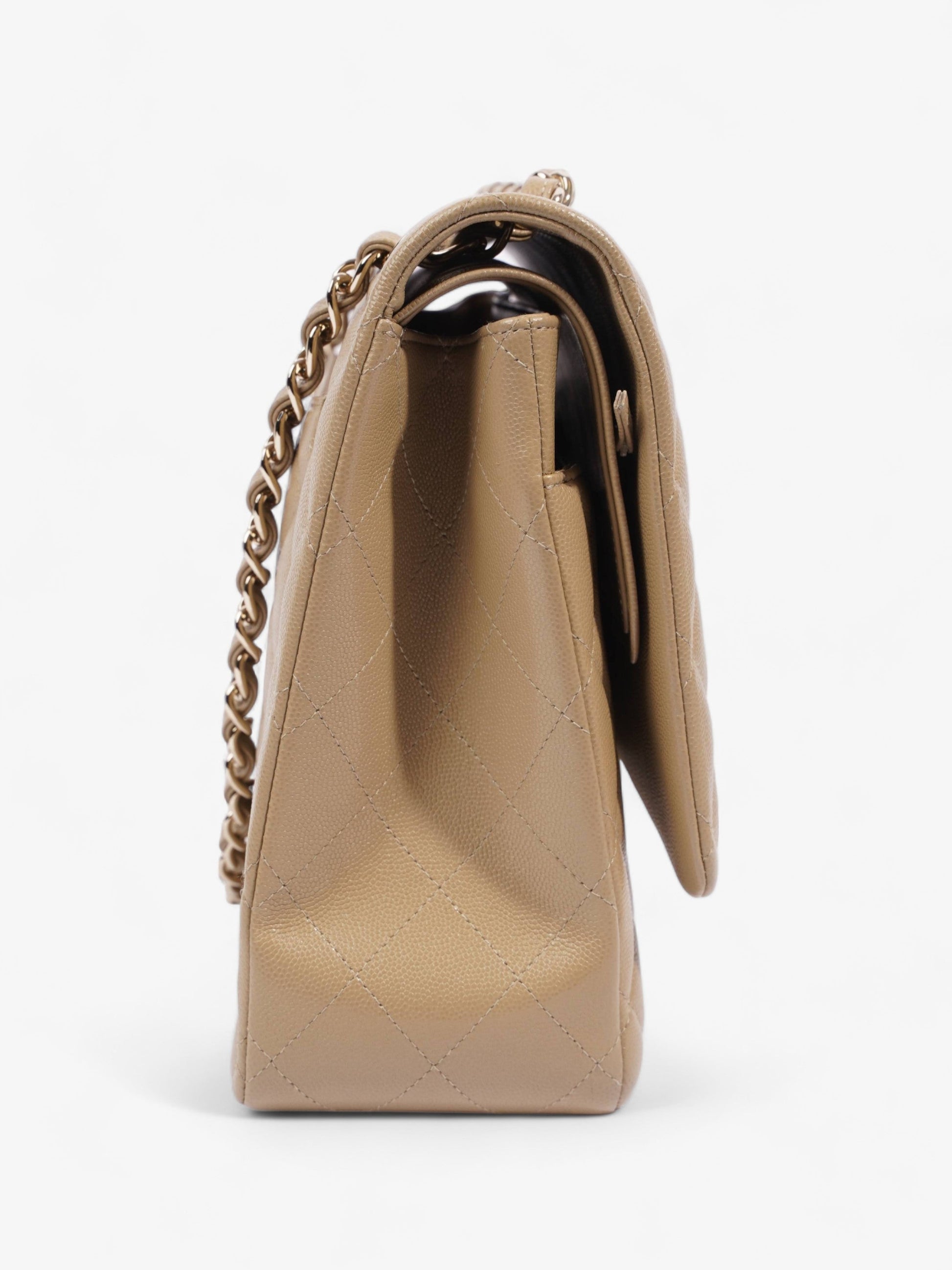 Chanel Classic Flap Mustard Caviar Leather Maxi