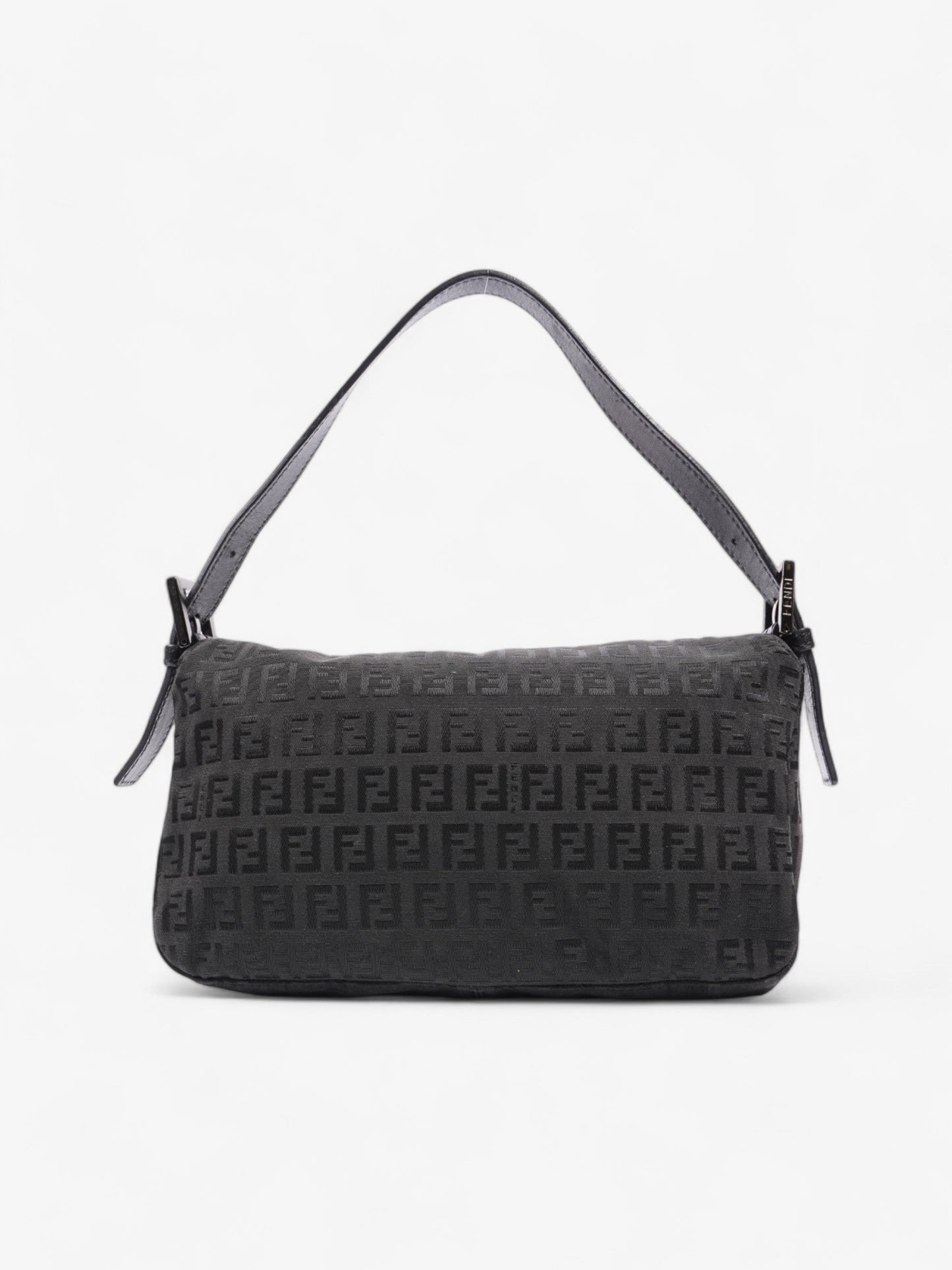 Fendi Oyster Shoulder Bag Navy Blue Canvas