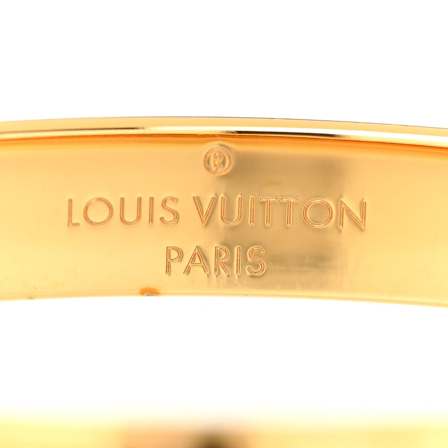 LOUIS VUITTON BRASS MONOGRAM NANOGRAM CUFF BRACELET