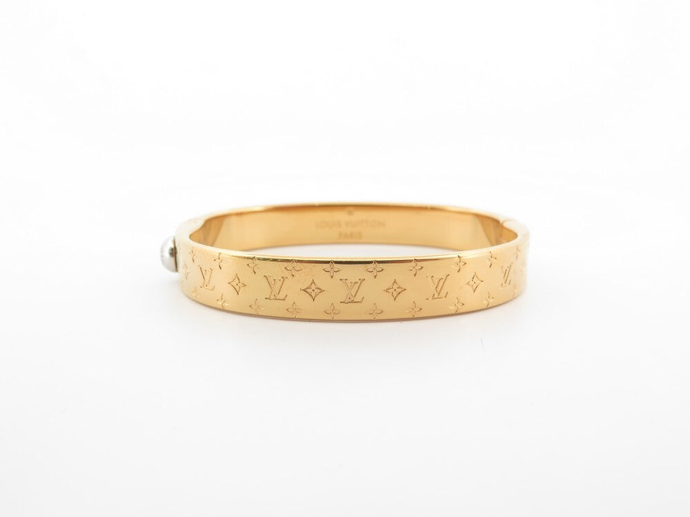 LOUIS VUITTON BRASS MONOGRAM NANOGRAM CUFF BRACELET
