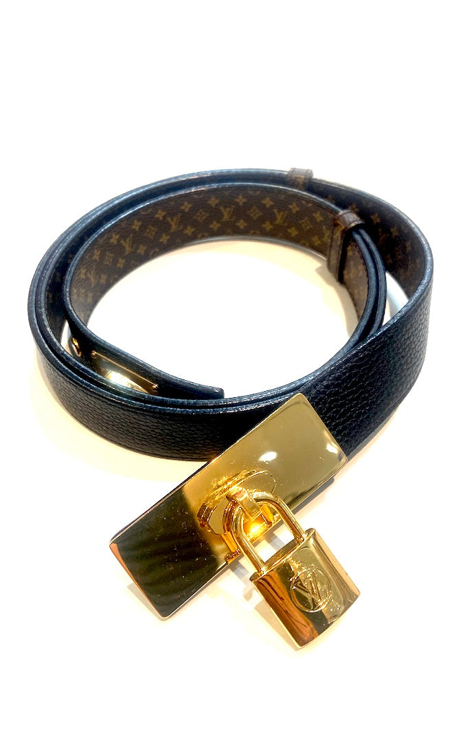 LOUIS VUITTON CALFSKIN MONOGRAM LOCK ME REVERSIBLE BELT