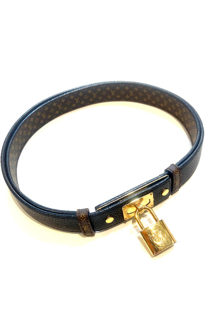 LOUIS VUITTON CALFSKIN MONOGRAM LOCK ME REVERSIBLE BELT