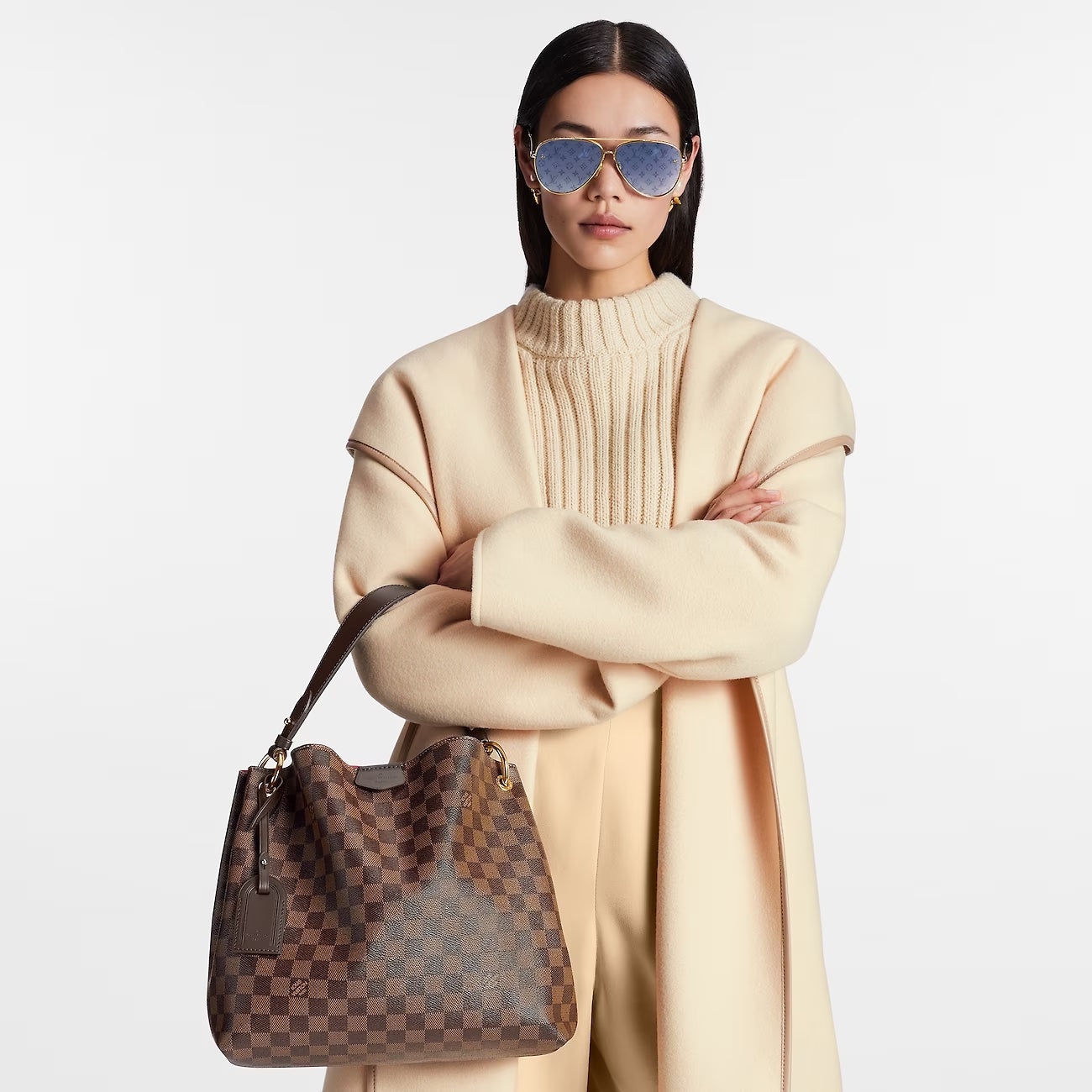LOUIS VUITTON DAMIER EBENE GRACEFULL PM SHOULDER BAG