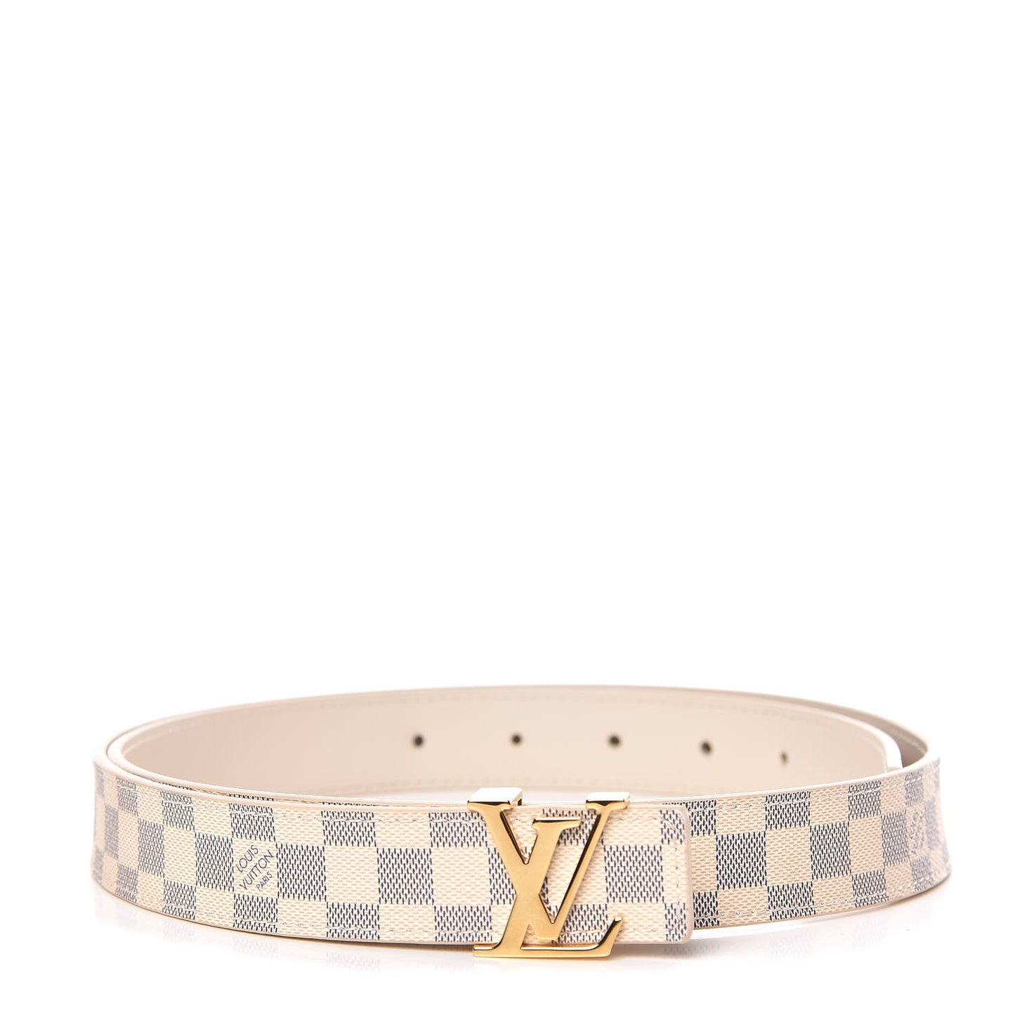 LOUIS VUITTON DAMIER AZUR LV INITIALS BELT