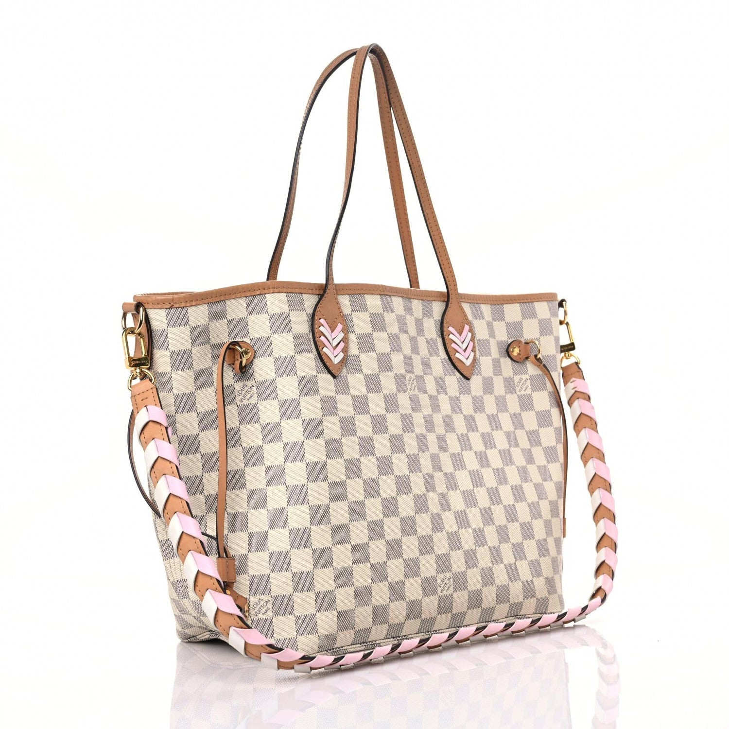 LOUIS VUITTON LIMITED EDITION DAMIER AZUR BRAIDED NEVERFULL MM