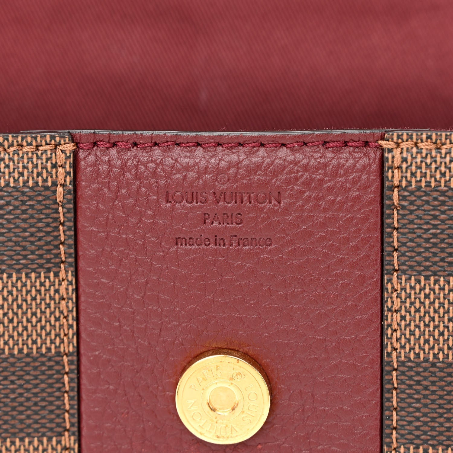 LOUIS VUITTON DAMIER EBENE BOND STREET SHOULDER BAG BORDEAUX