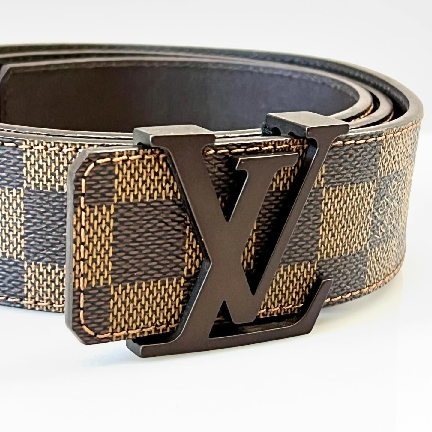 LOUIS VUITTON DAMIER EBENE LV INITIALES BELT