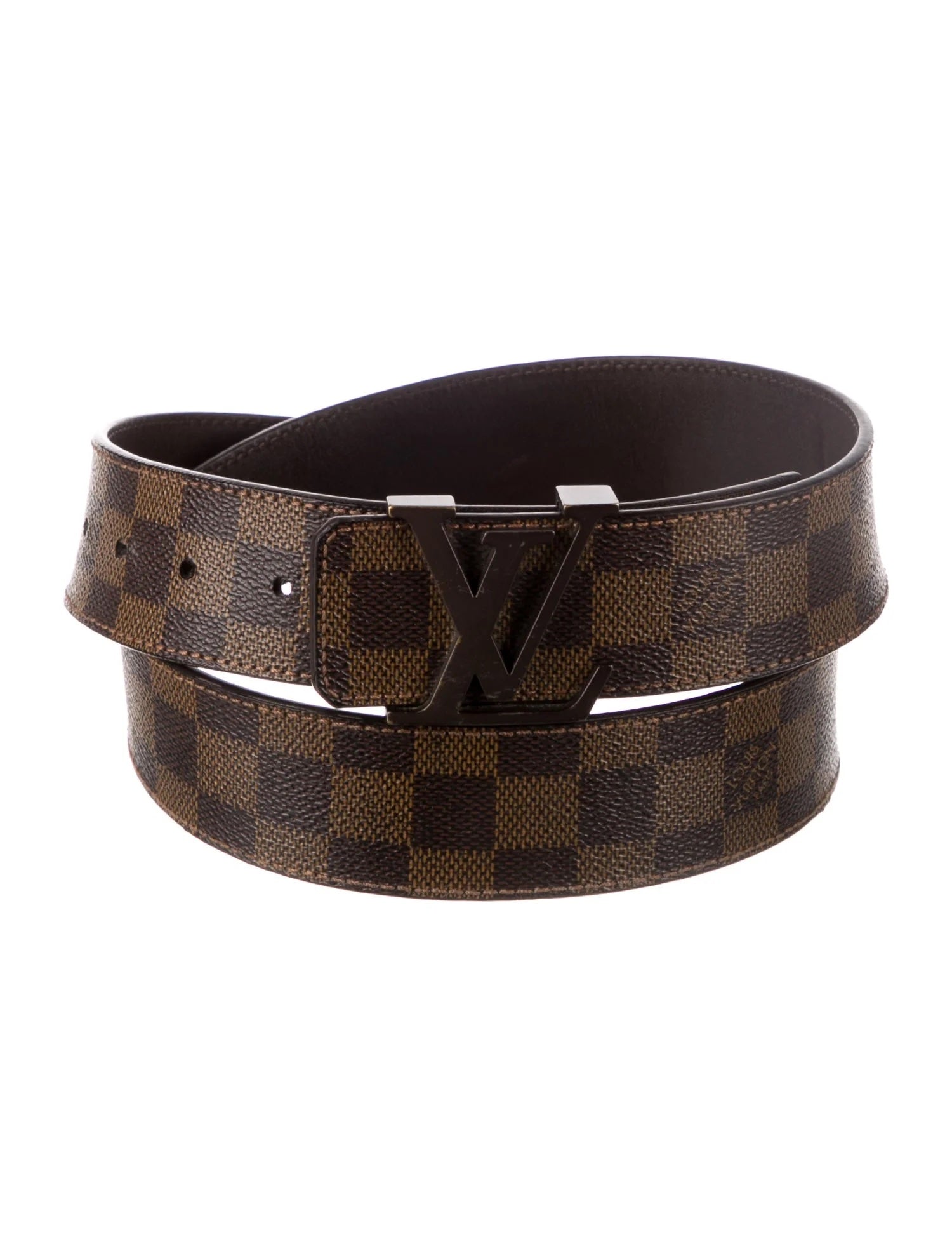 LOUIS VUITTON DAMIER EBENE LV INITIALES BELT