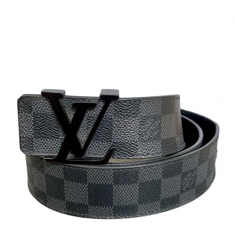 LOUIS VUITTON DAMIER GRAPHITE LV INITIALS BELT