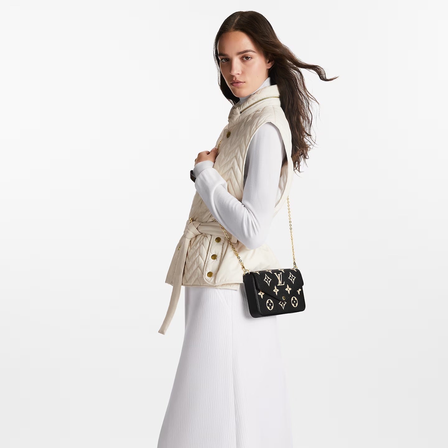 Designer Women's Crossbody Bag | LOUIS VUITTON MONOGRAM EMPREINTE FÉLICIE LEATHER POCHETTE