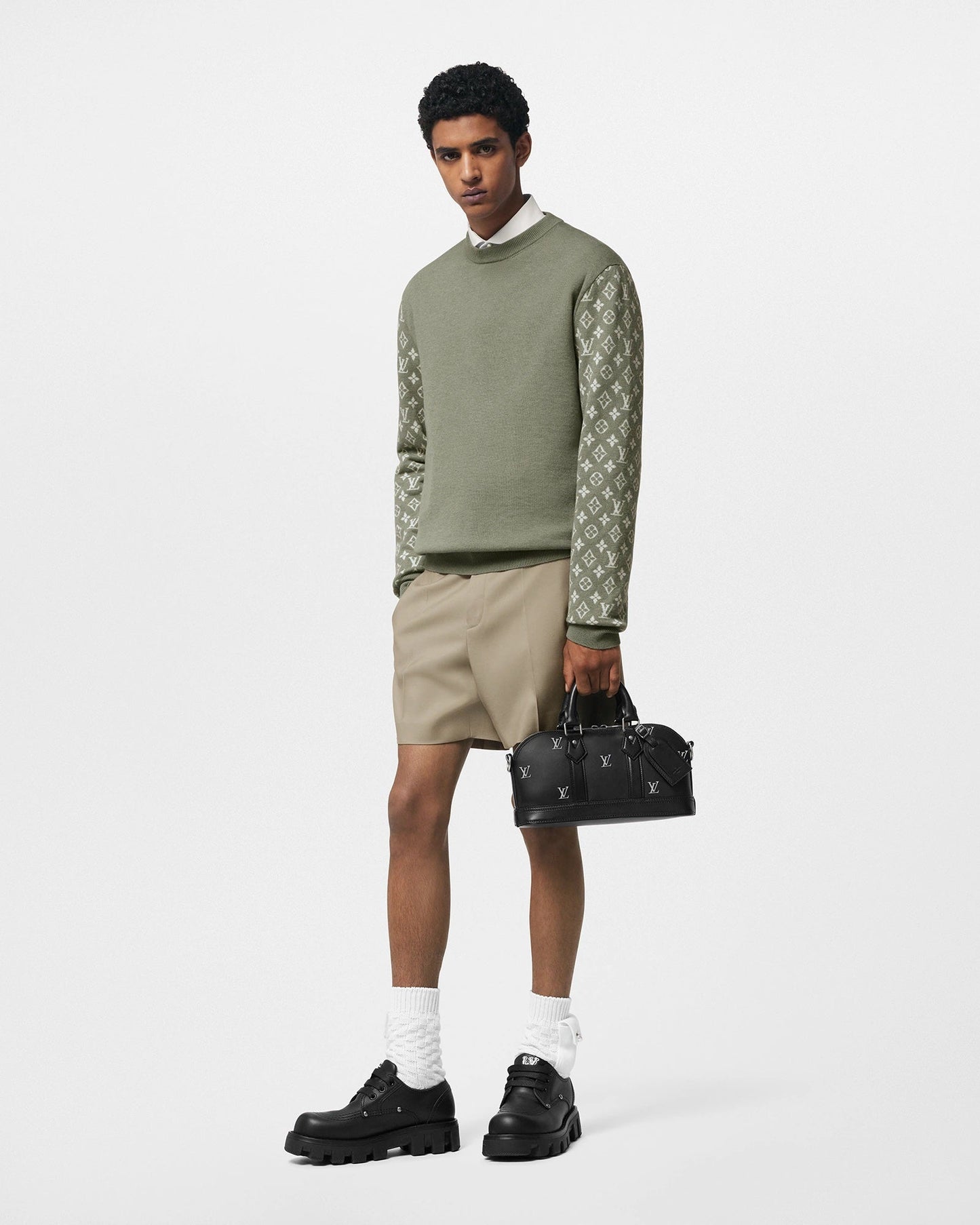 LOUIS VUITTON CASHMERE MIX SIGNATURE MONOGRAM CREWNECK SWEATER