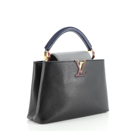 LOUIS VUITTON CAPUCINES TAURILLON LEATHER PM TRI-COLOR HANDBAG
