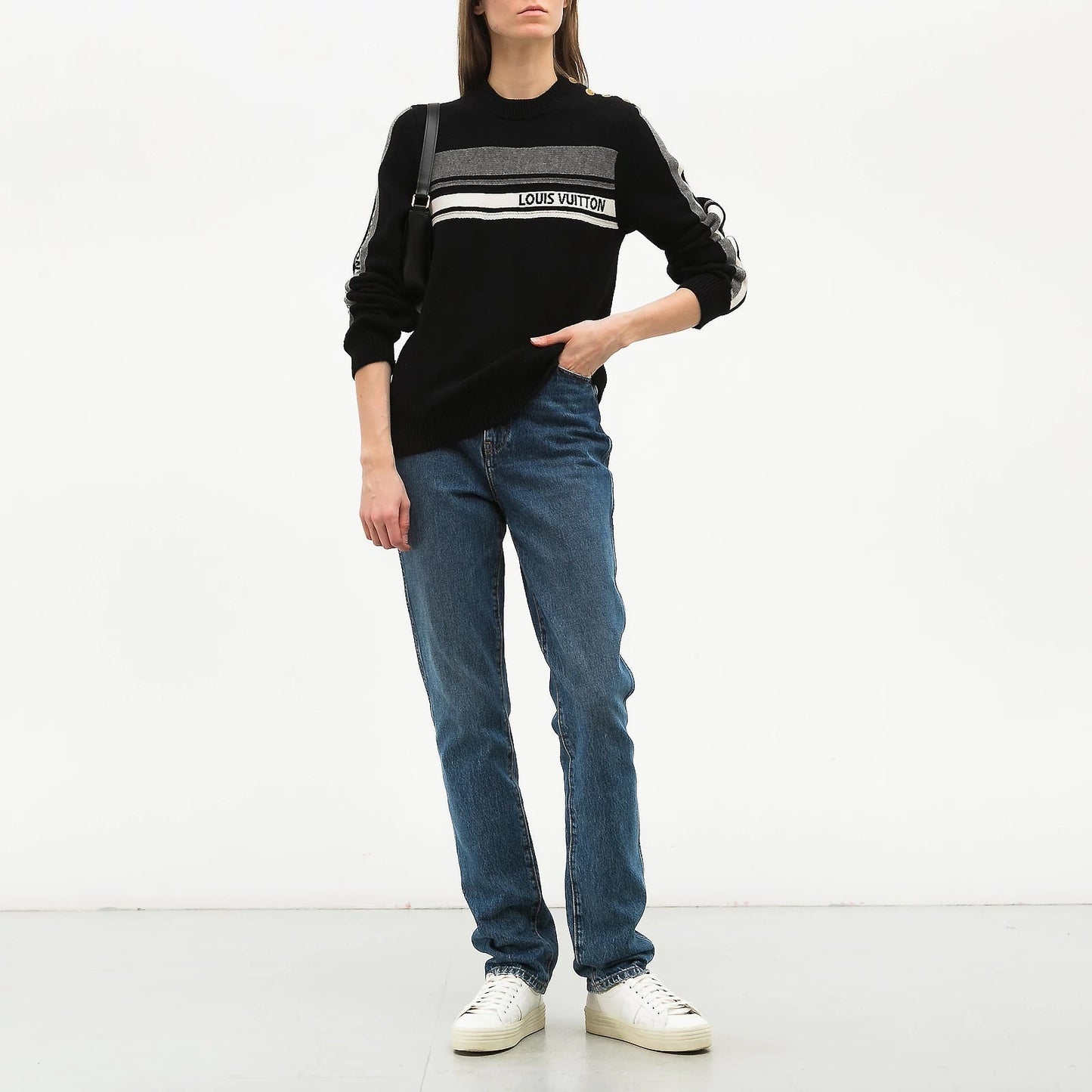 LOUIS VUITTON CASHMERE LOGO CREWNECK SWEATER