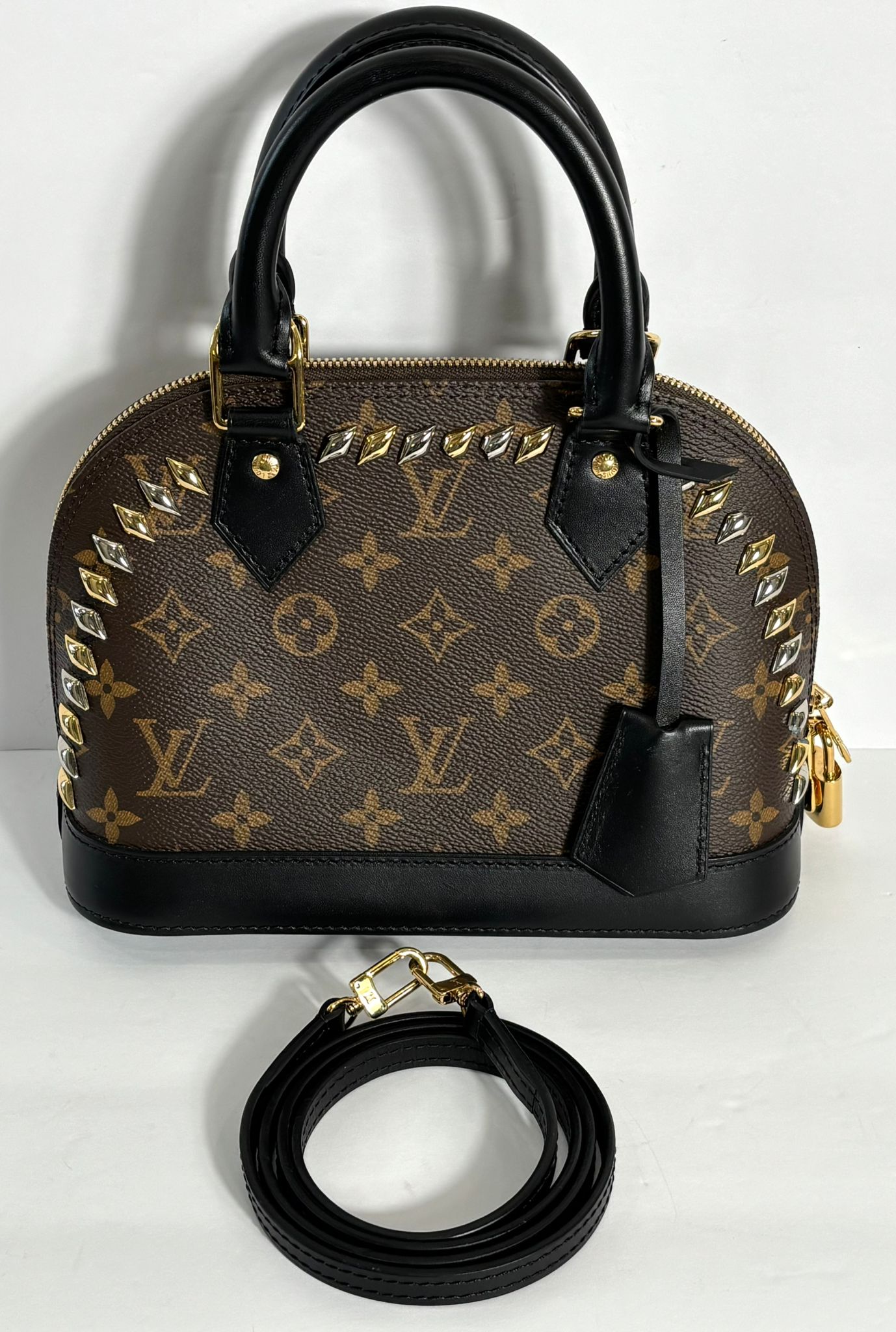 Luxury Women's Handbag | LOUIS VUITTON MONOGRAM MACASSAR STUDDED ALMA BB BAG