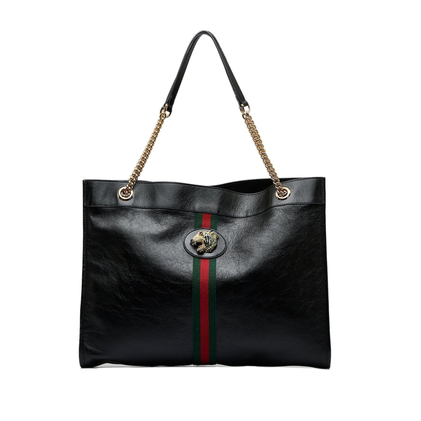 Gucci Black Leather Chain Tote