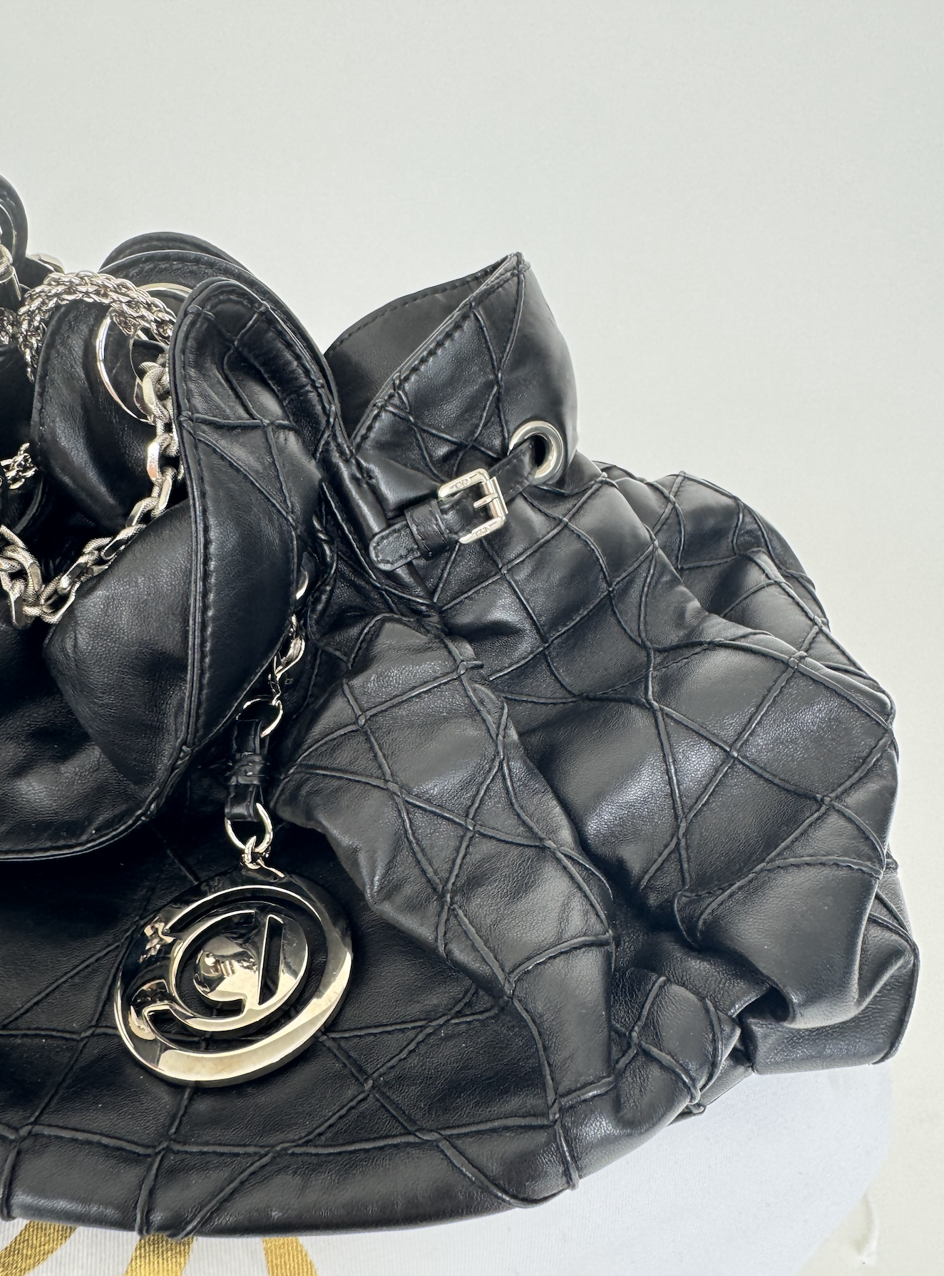 Christian Dior Black Cannage Leather Le Trente Shoulder Bag