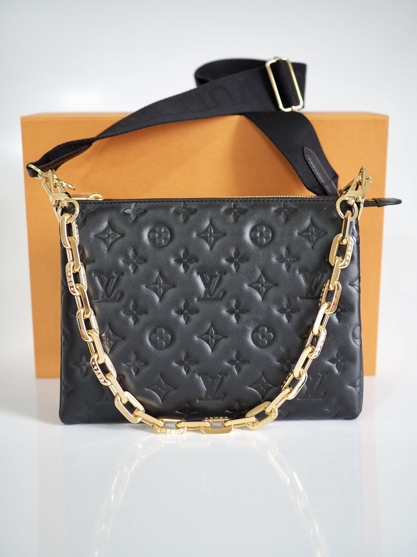 Luxury Women's Handbag | Louis Vuitton Monogram Coussin MM Black