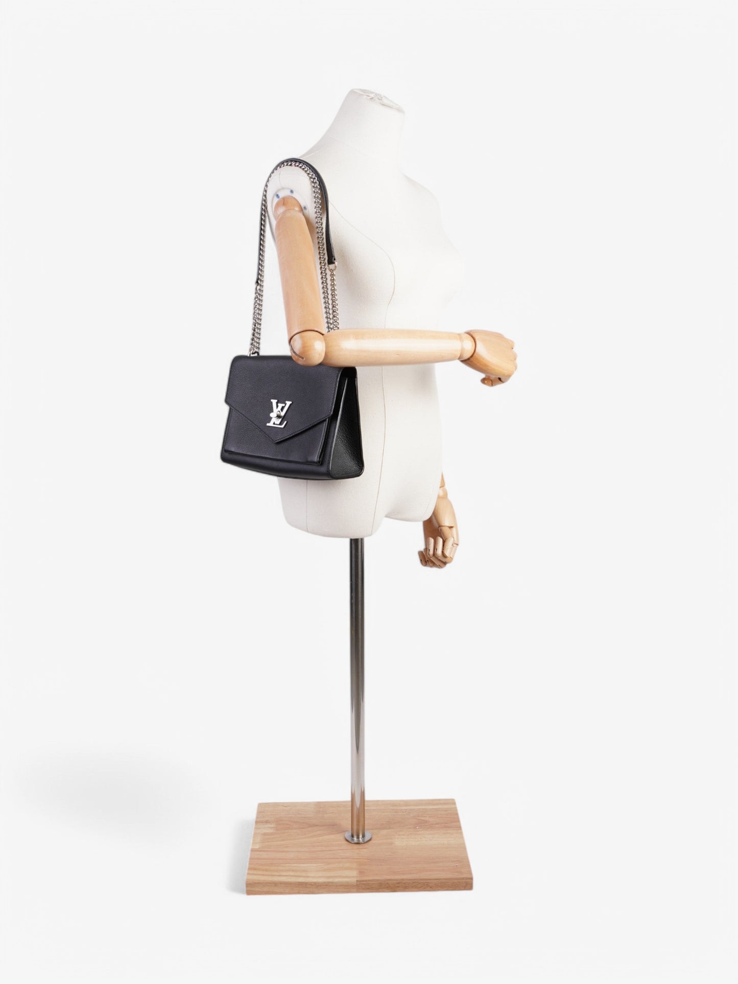 Luxury Women's Handbag | Louis Vuitton Mylockme Chain Bag Black Leather BB