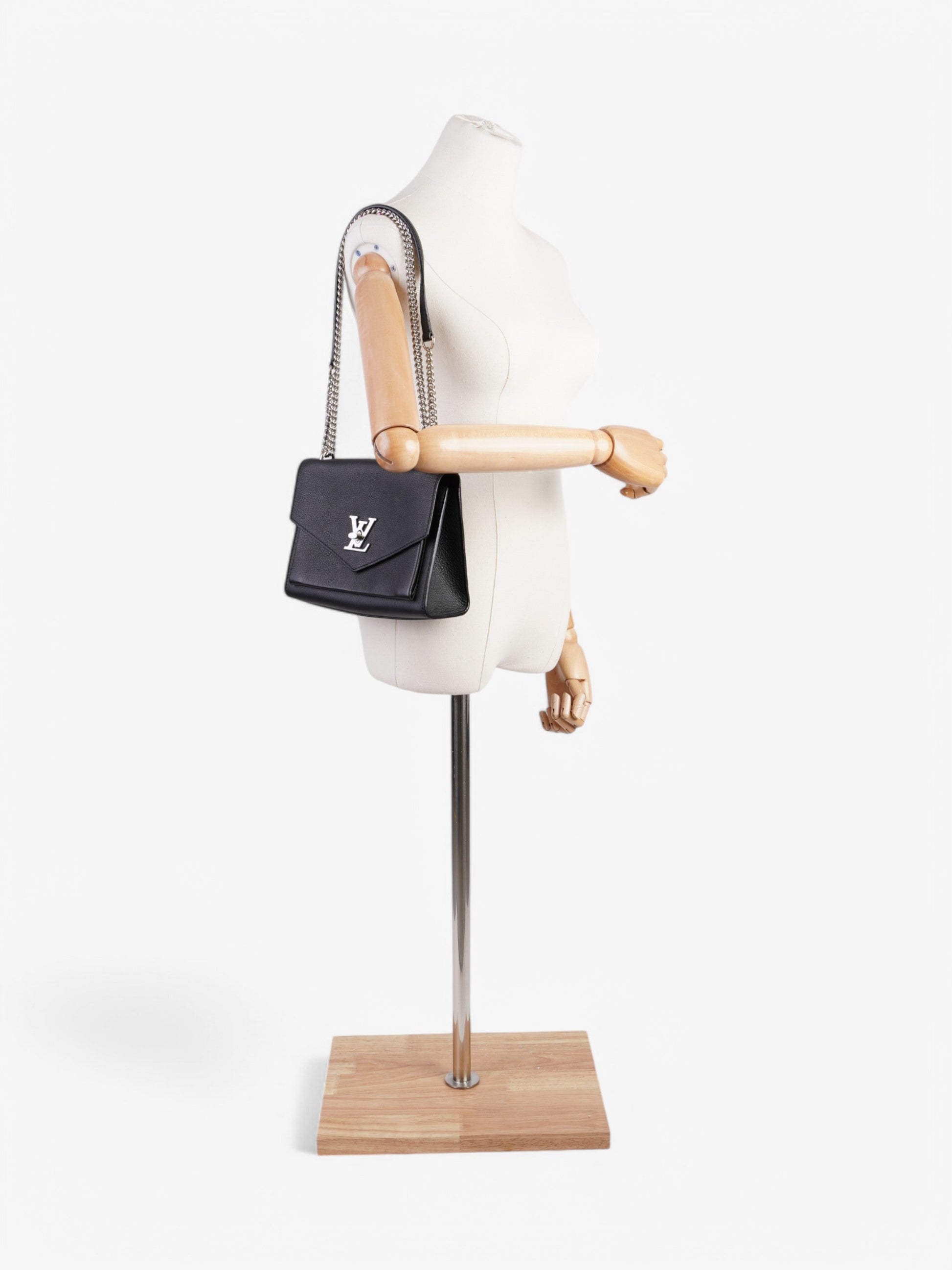Luxury Women's Handbag | Louis Vuitton Mylockme Chain Bag Black Leather BB