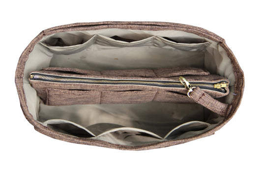 [Prada Double Bag Large] Waterproof Linen Bag Organizer - Customized Purse Insert, Tote Liner Protector, Handbag Organiser (Type B)