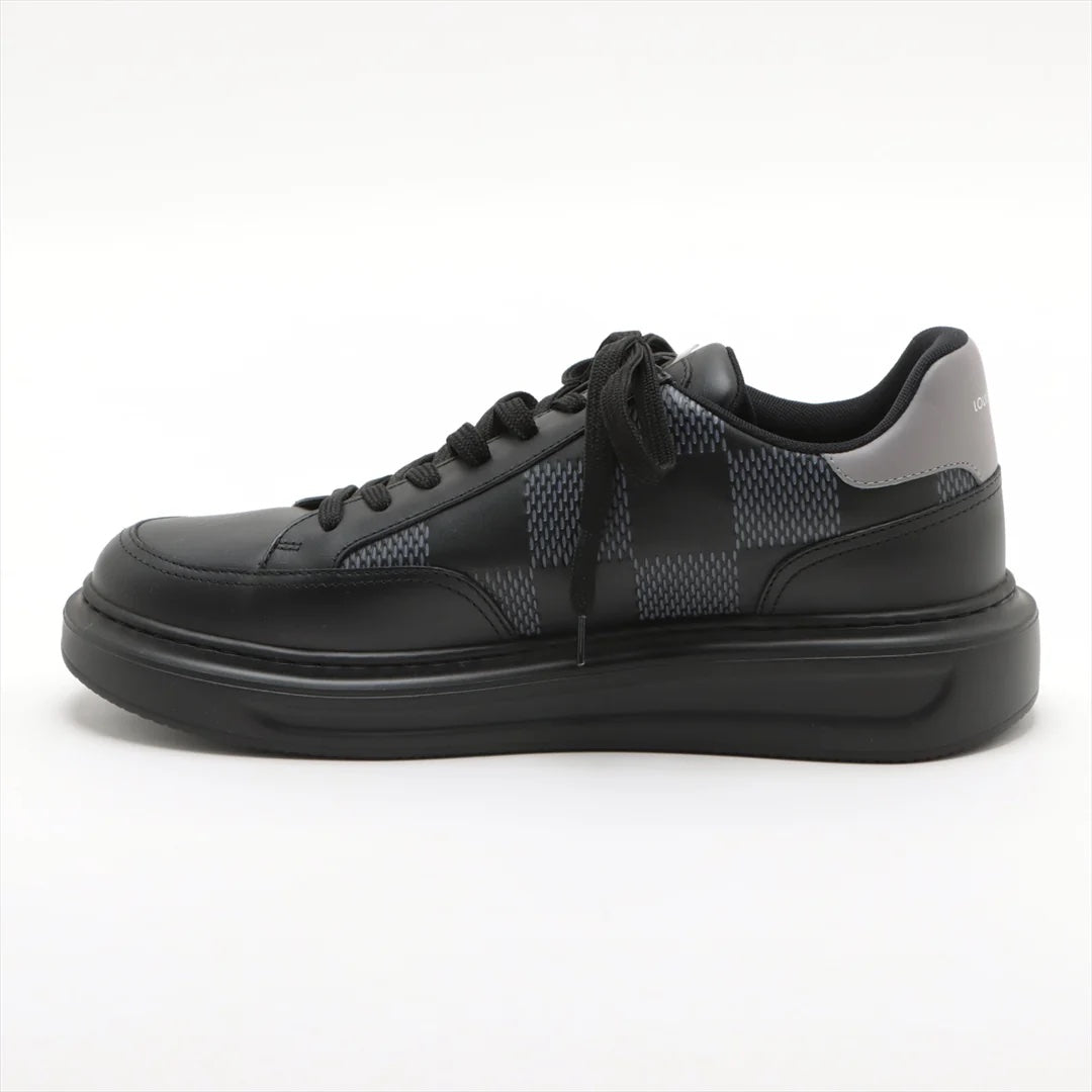 LOUIS VUITTON BEVERLY HILLS DAMIER GRAPHITE LEATHER SNEAKERS