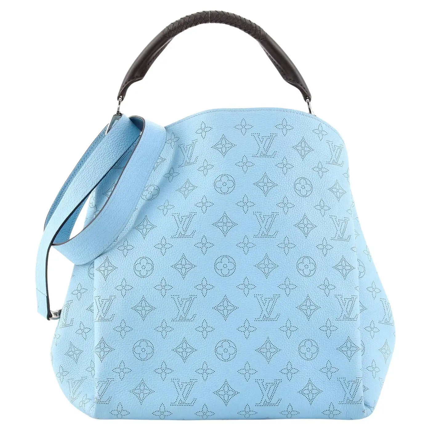 Luxury Women's Handbag | LOUIS VUITTON MONOGRAM MAHINA LEATHER BABYLONE PM BAG IN ICE BLUE