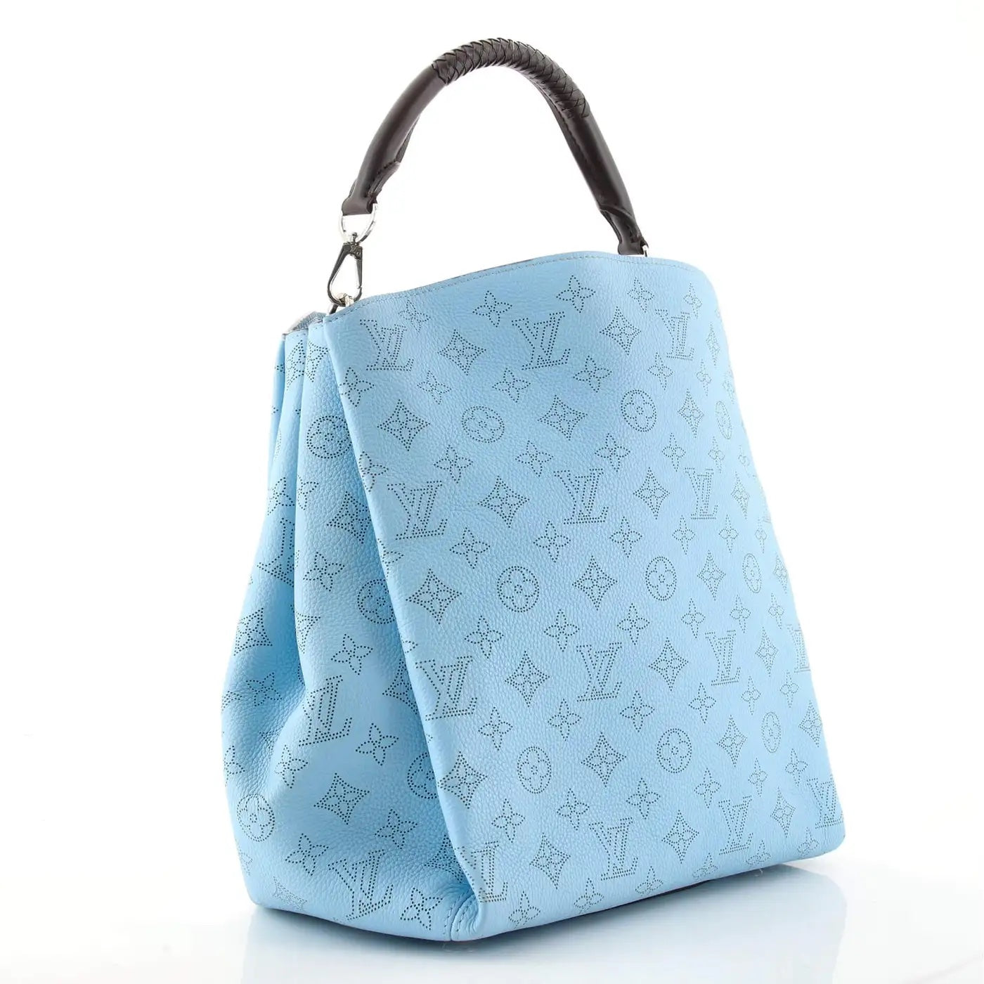 Luxury Women's Handbag | LOUIS VUITTON MONOGRAM MAHINA LEATHER BABYLONE PM BAG IN ICE BLUE