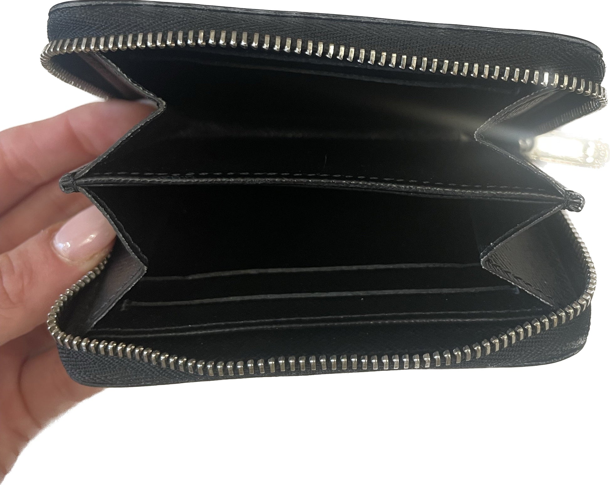 LOUIS VUITTON EPI LEATHER SMALL ZIPPY WALLET NOIR