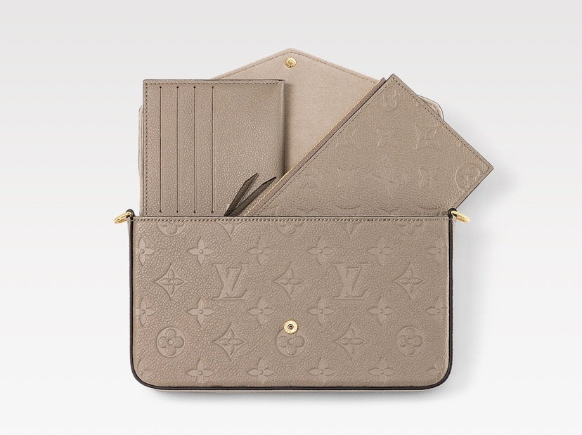 Designer Women's Crossbody Bag | LOUIS VUITTON MONOGRAM EMPREINTE LEATHER POCHETTE FÉLICIE CROSSBODY