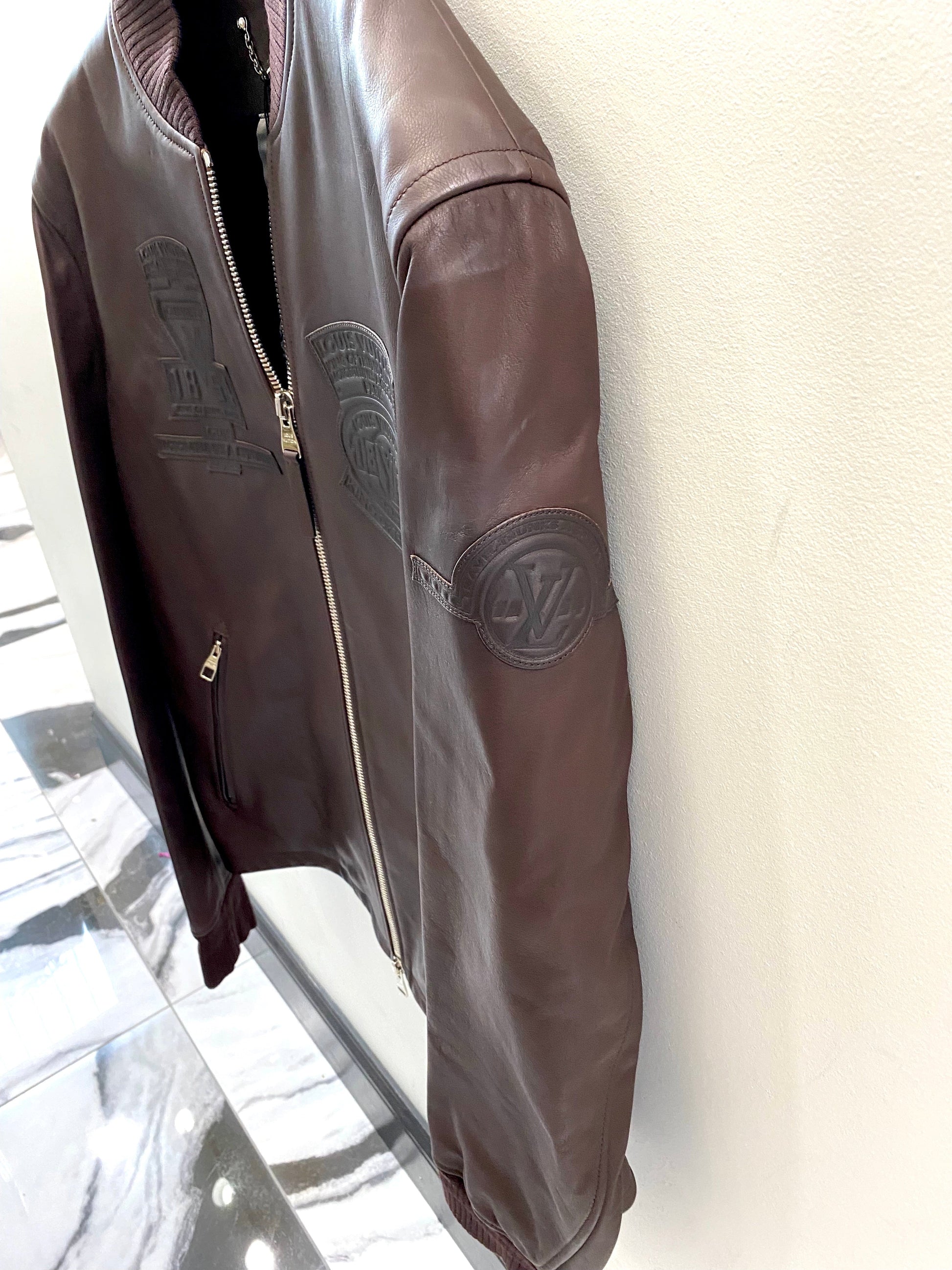 LOUIS VUITTON CALFSKIN KING OF TRUNK MAKERS PATCH BLOUSON JACKET