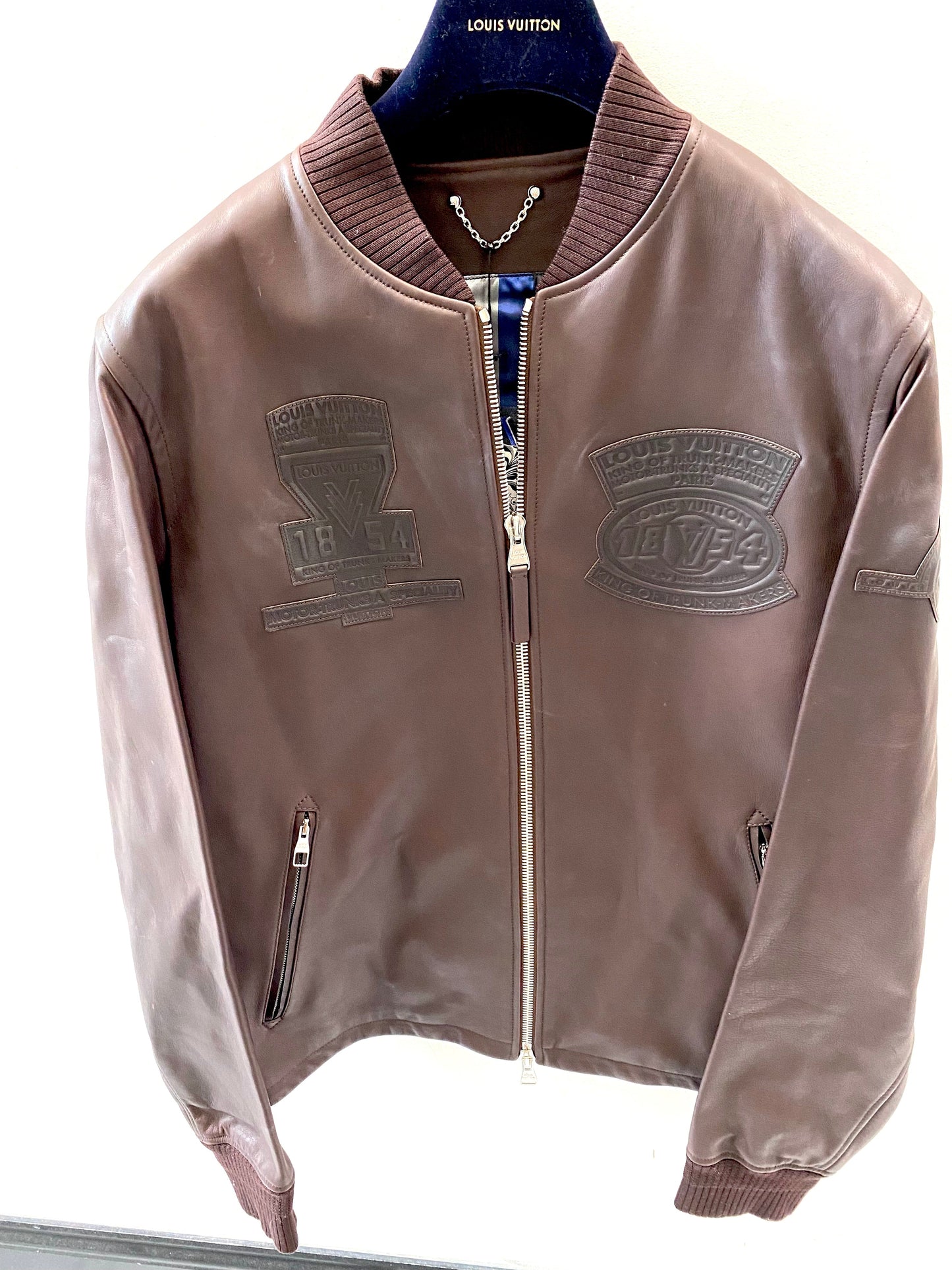 LOUIS VUITTON CALFSKIN KING OF TRUNK MAKERS PATCH BLOUSON JACKET