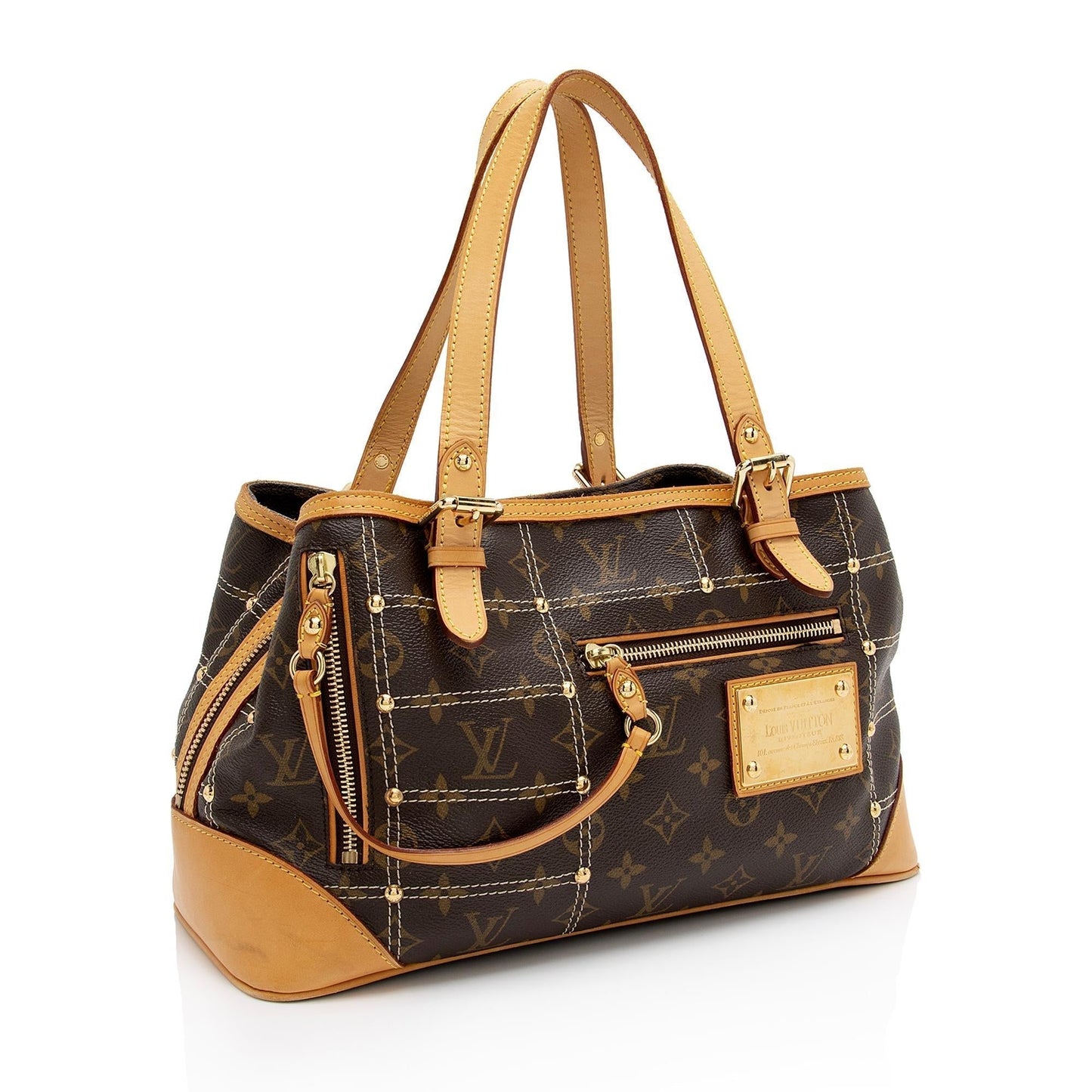 Louis Vuitton Limited Edition Monogram Canvas Riveting Satchel (SHF-mL6nuz)