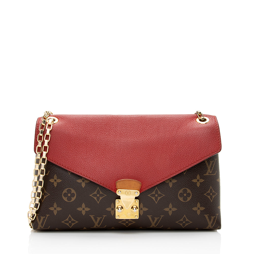 Louis Vuitton Monogram Canvas Pallas Chain Shoulder Bag (SHF-20186)
