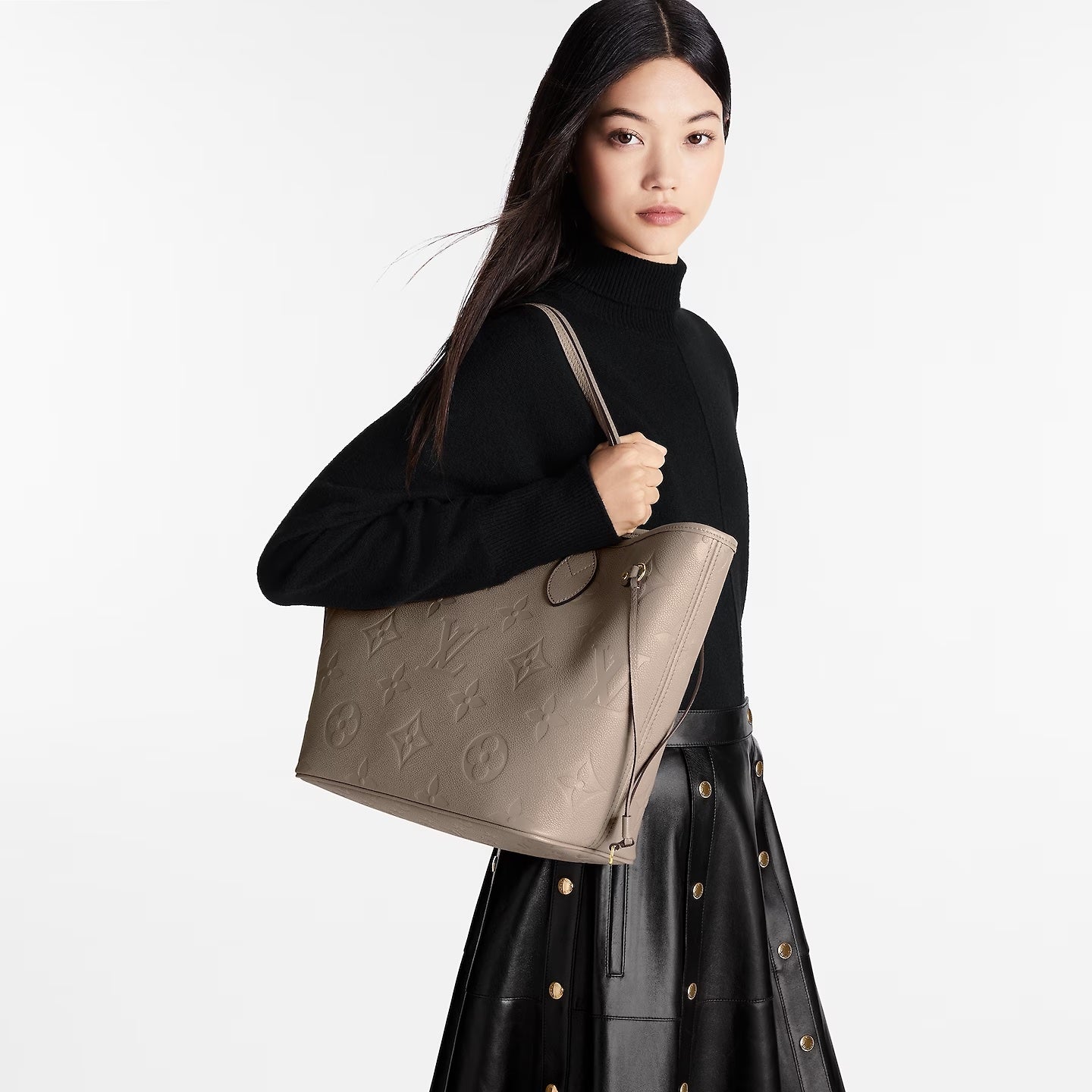 LOUIS VUITTON MONOGRAM EMPREINTE LEATHER NEVERFULL TOTE MM