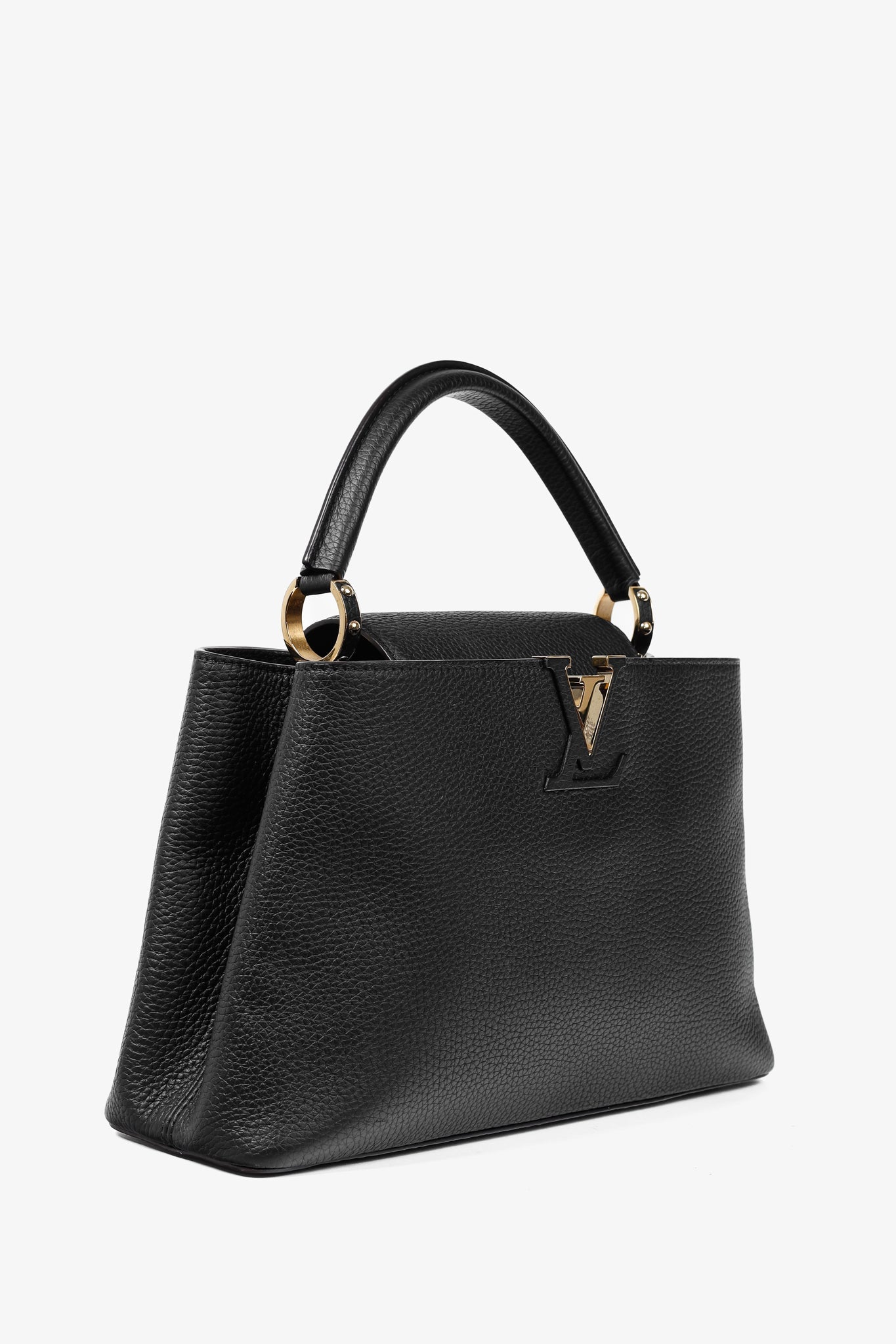 Louis Vuitton Capucines MM Black Taurillon Leather Handbag