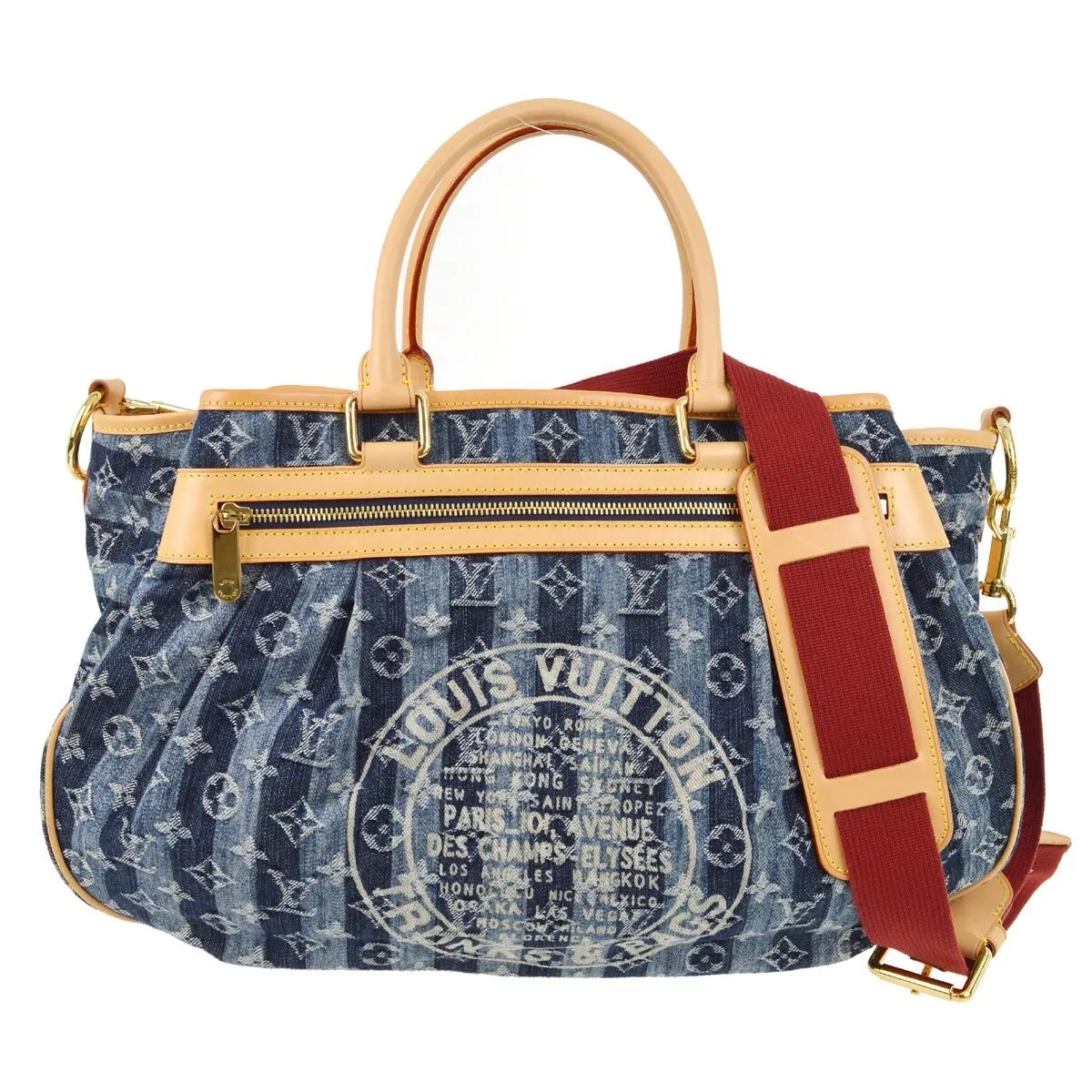 LOUIS VUITTON DENIM MONOGRAM CABAS RAYE GM BAG