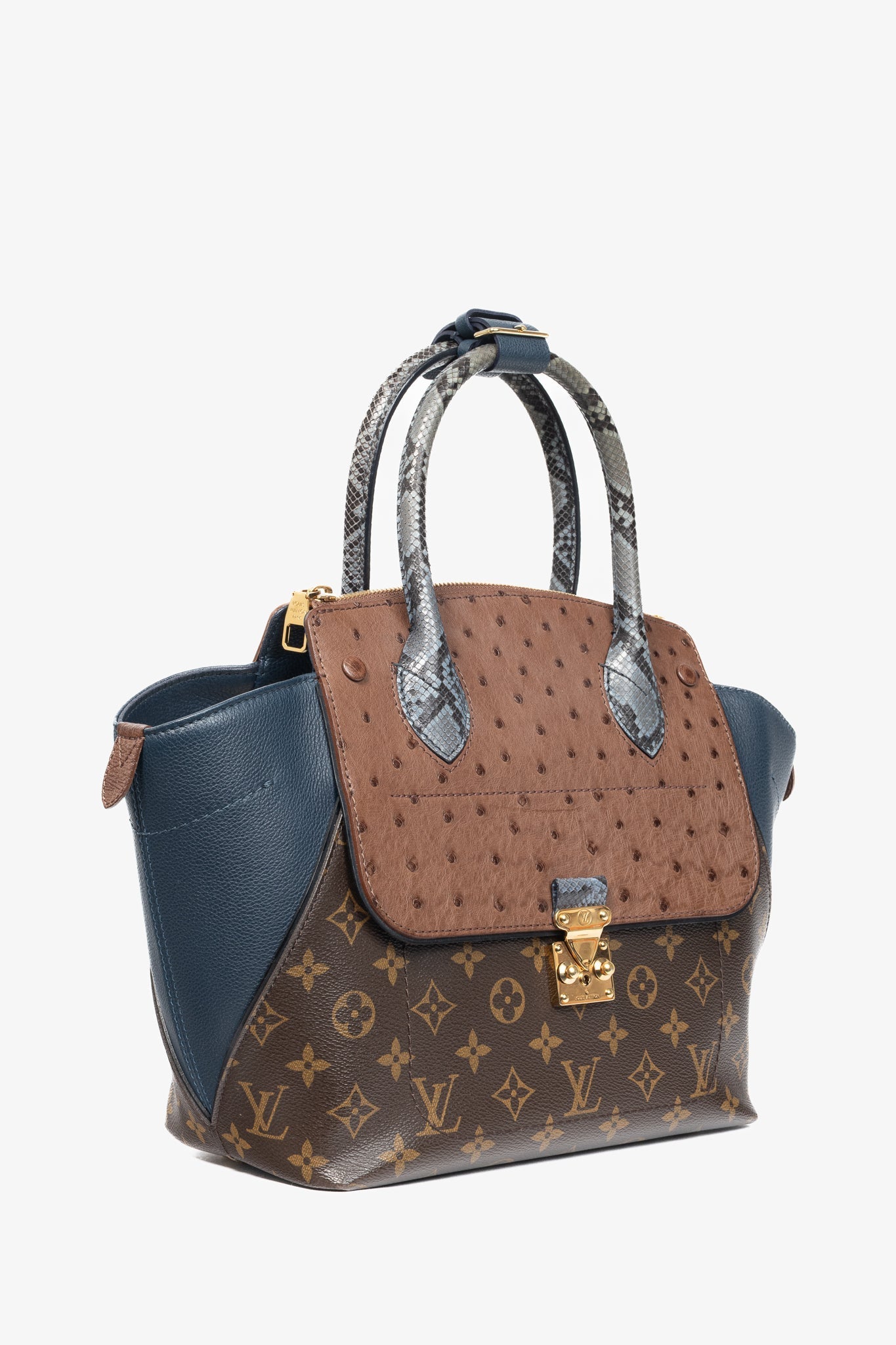 Louis Vuitton Majestueux PM Blue Monogram Exotique Tote