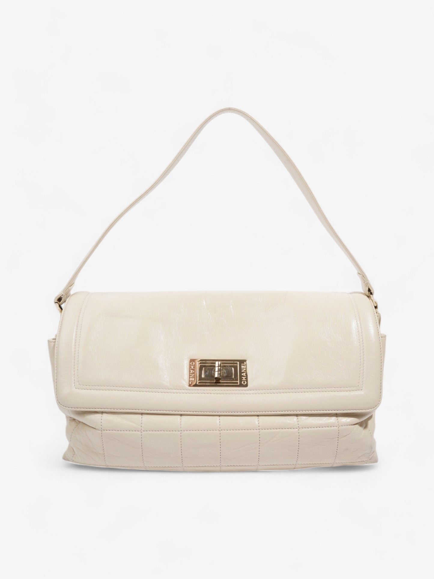 Chanel 2.55 Cream Lambskin Leather
