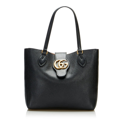Gucci Black Leather Tote Style 9
