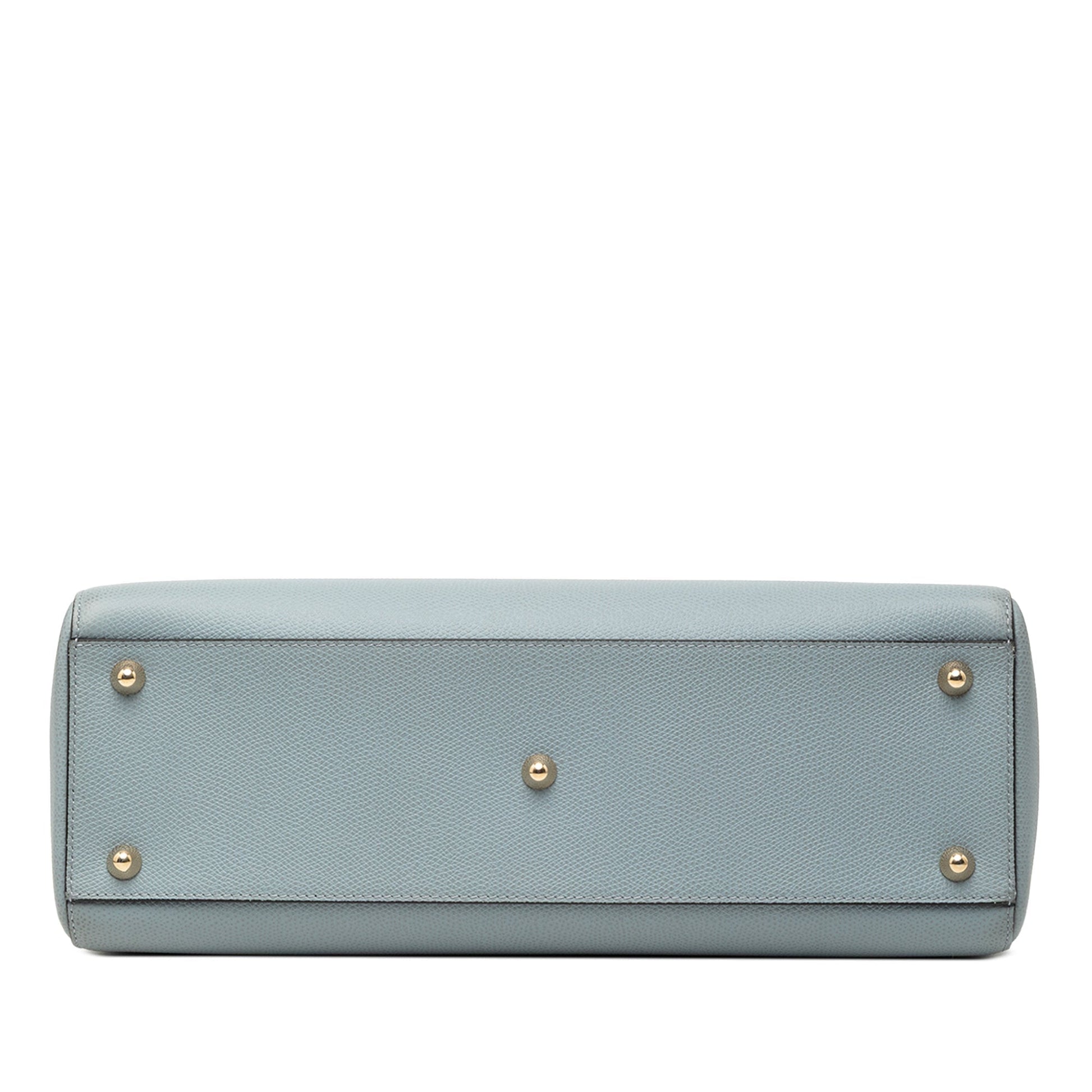 Blue Dior Large Grained Calfskin Lady Dior Satchel