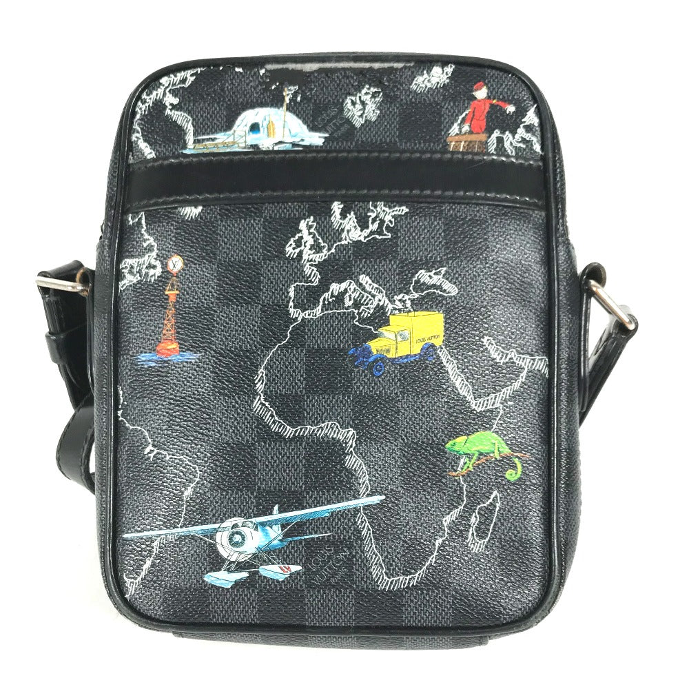 LOUIS VUITTON Shoulder Bag Graphite canvas black Damier Graphite Map Danube PM NM mens