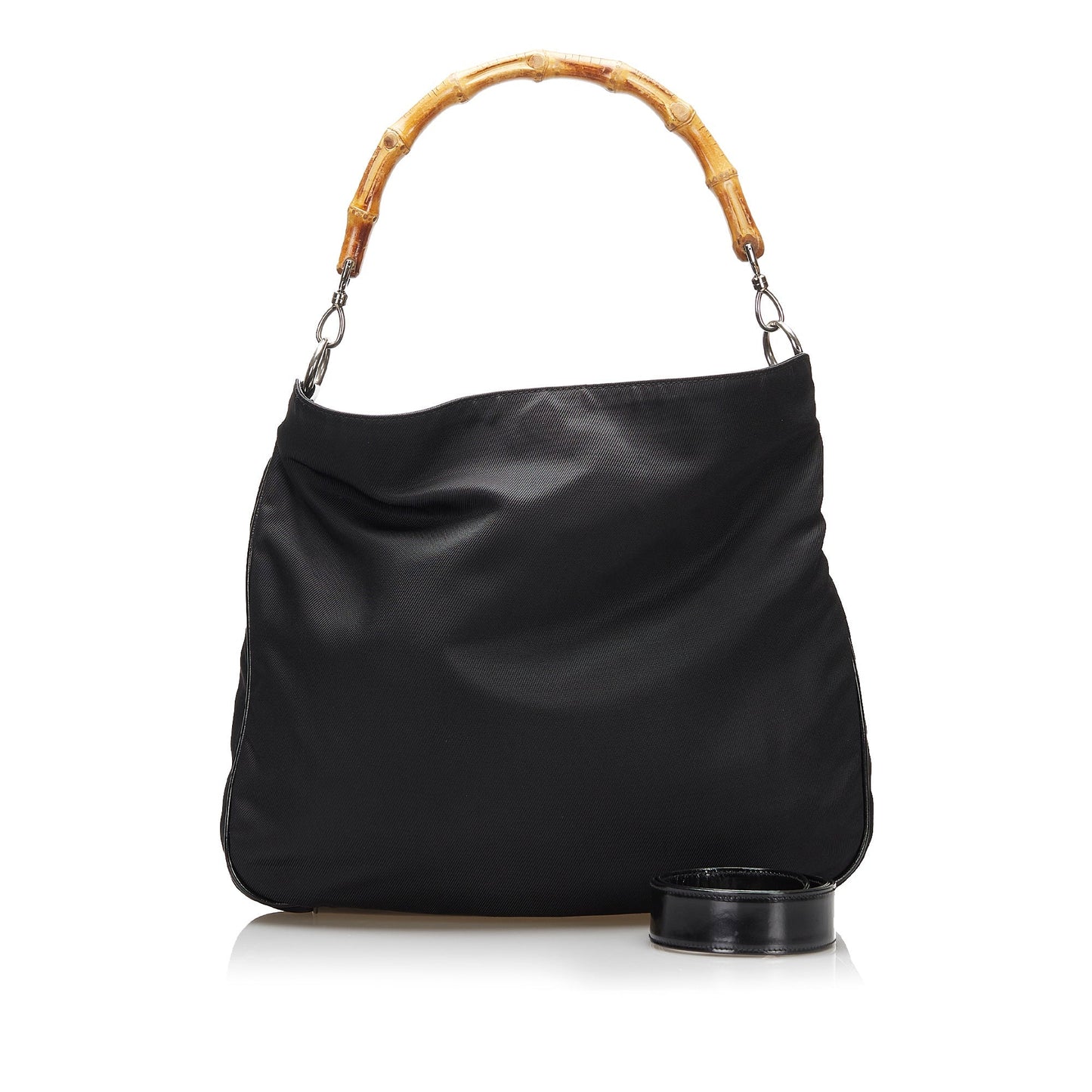 Gucci Nylon Leather Top Handle Handbag
