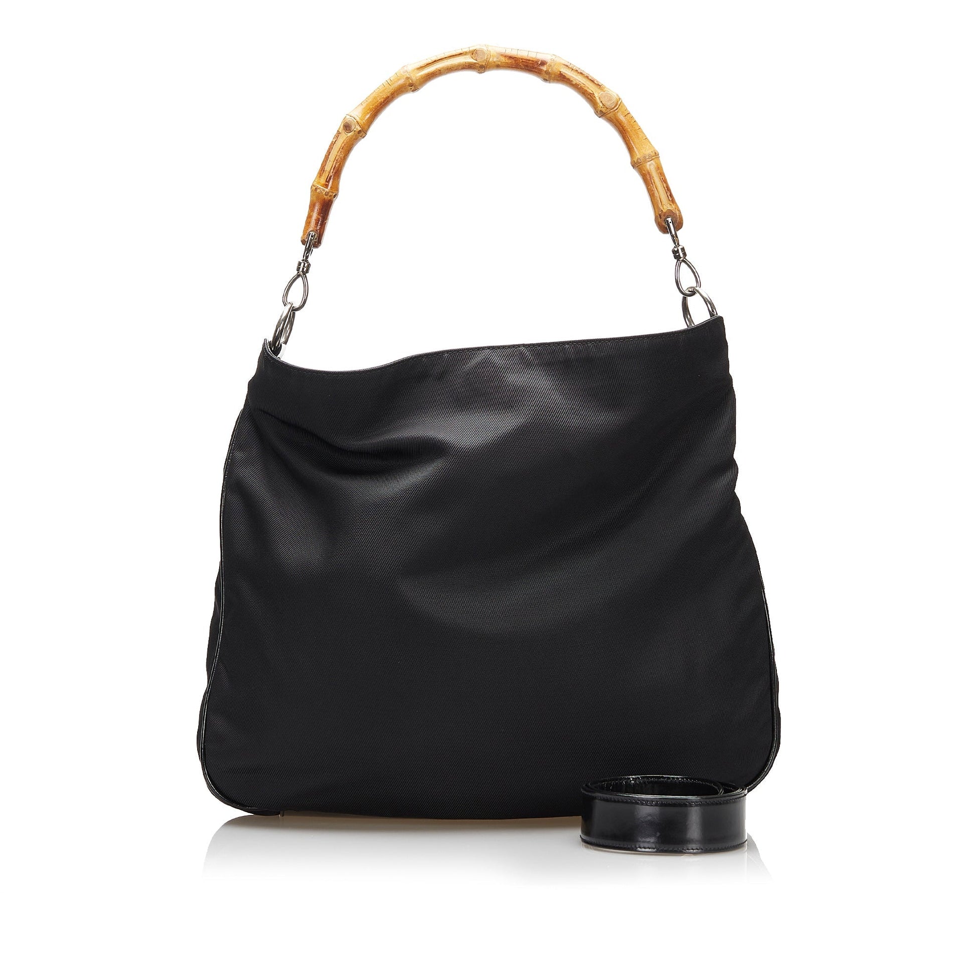 Gucci Nylon Leather Top Handle Handbag