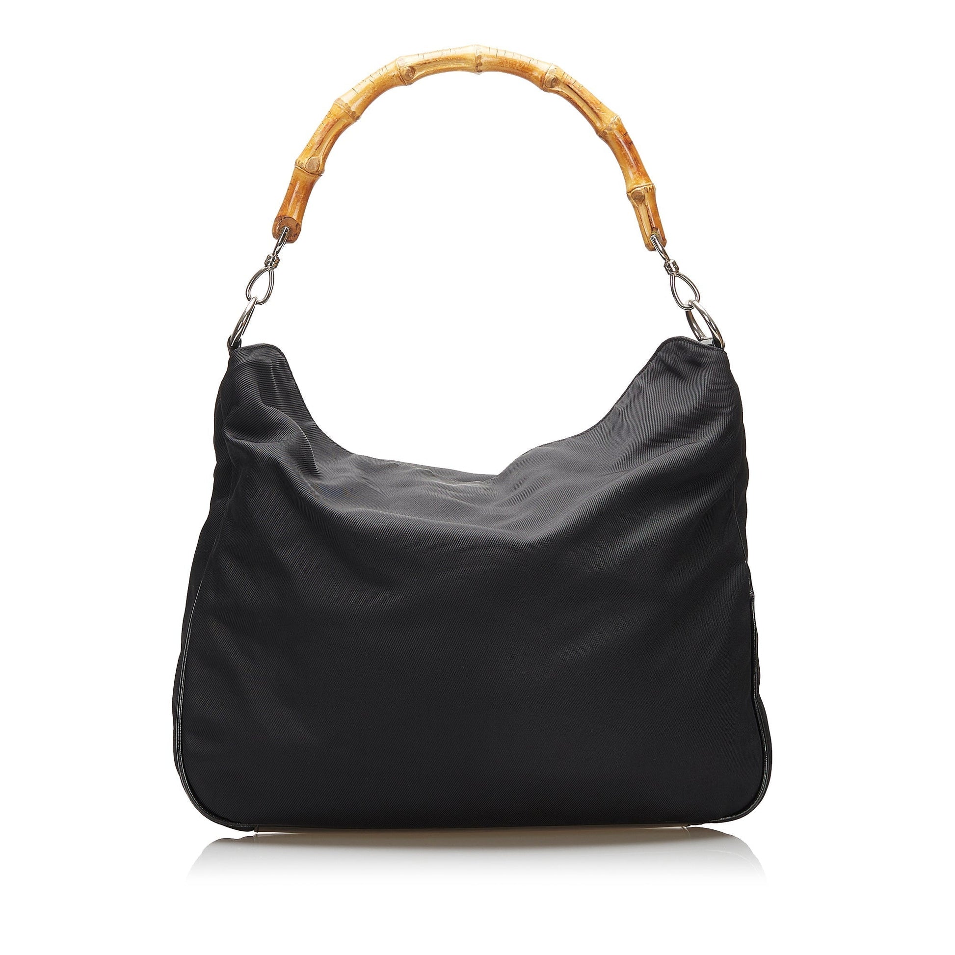 Gucci Nylon Leather Top Handle Handbag