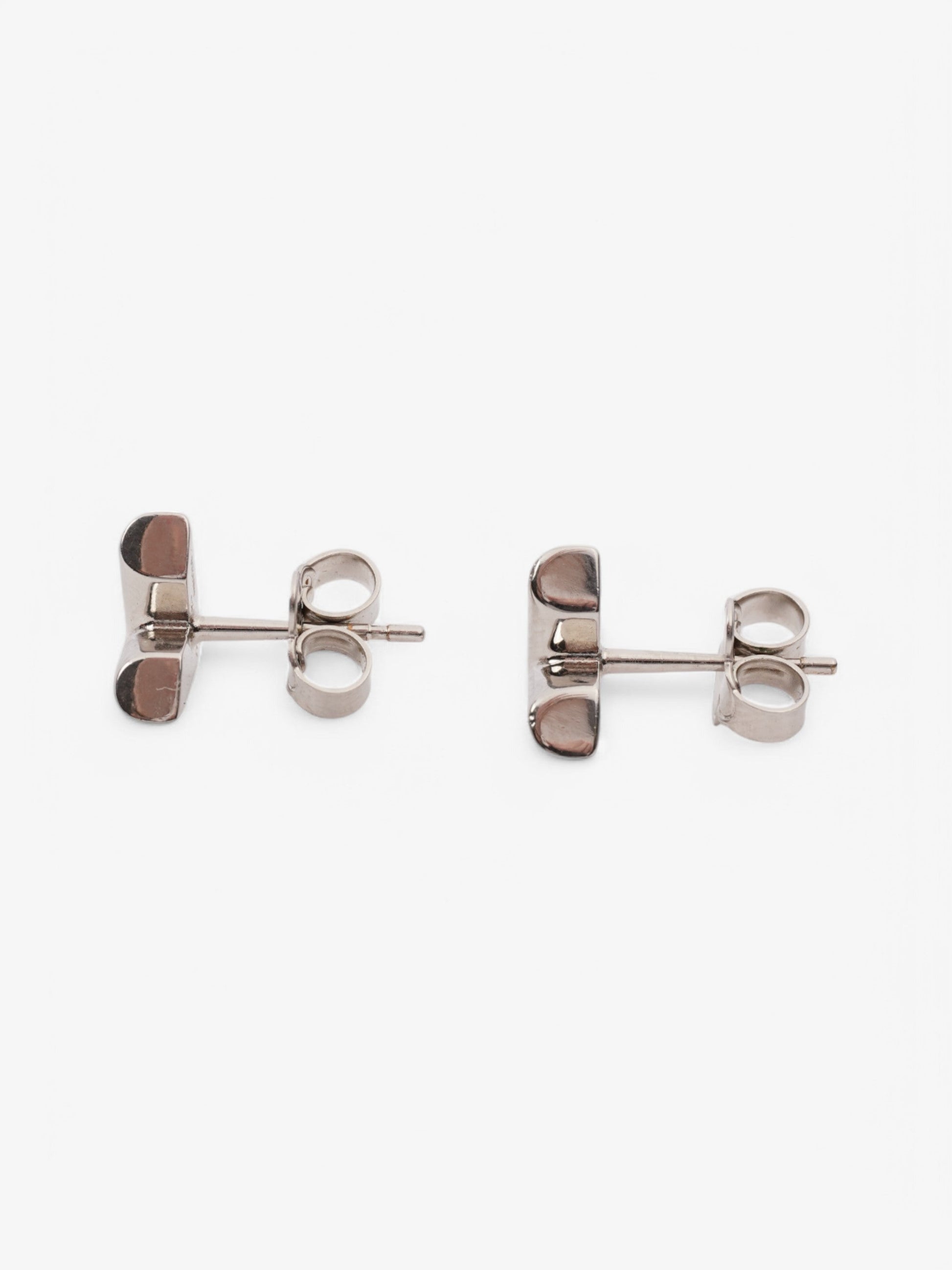 Louis Vuitton Essential V Stud Earrings Silver Base Metal