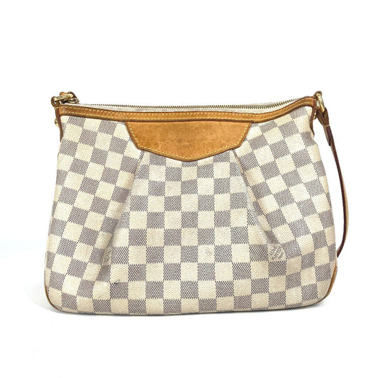 LOUIS VUITTON Shoulder Bag Damier Azur Canvas white Damier Azur Siracusa PM Women