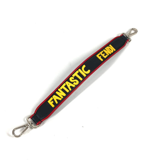 FENDI Shoulder strap leather black Strap You logo Women