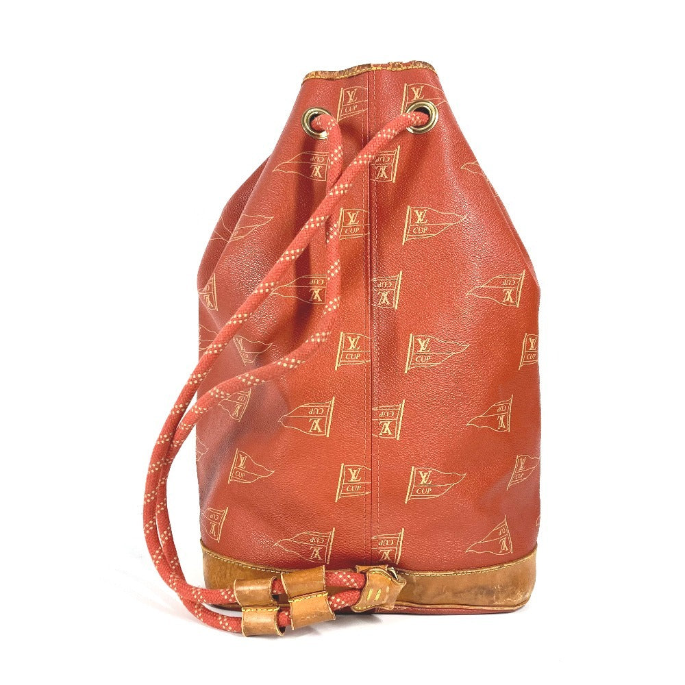 LOUIS VUITTON Shoulder Bag Leather / canvas Orange Louis Vuitton Cup 95 LVCUP Saint Tropez Women