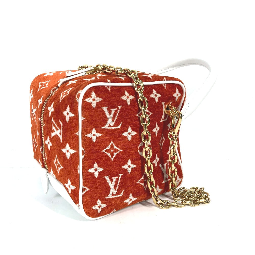 LOUIS VUITTON Handbag Velvet, Leather Orange LV Match Square Bag Women
